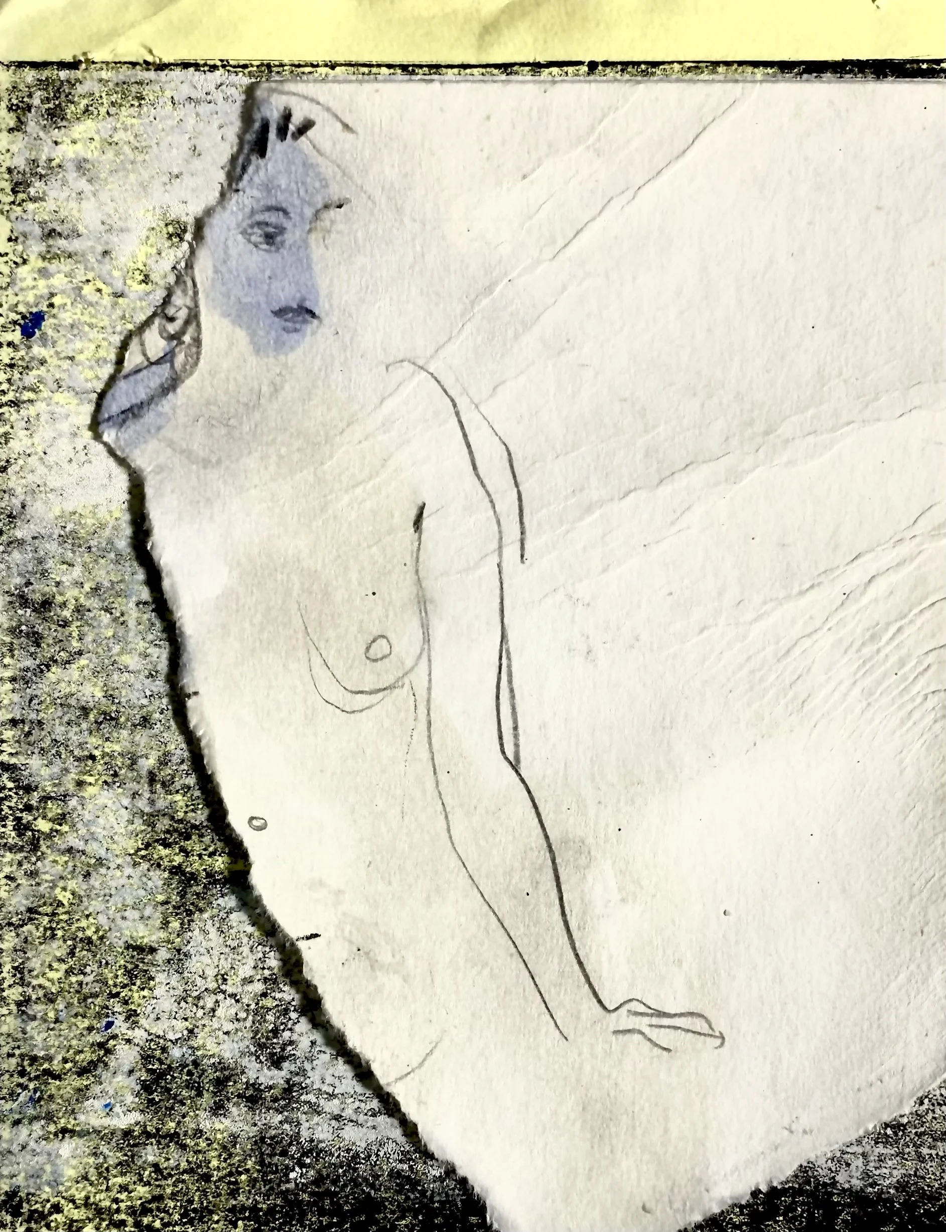 ‘Study - Woman in Window’, Mixed Media on Paper, 220mm x 240mm, 1988