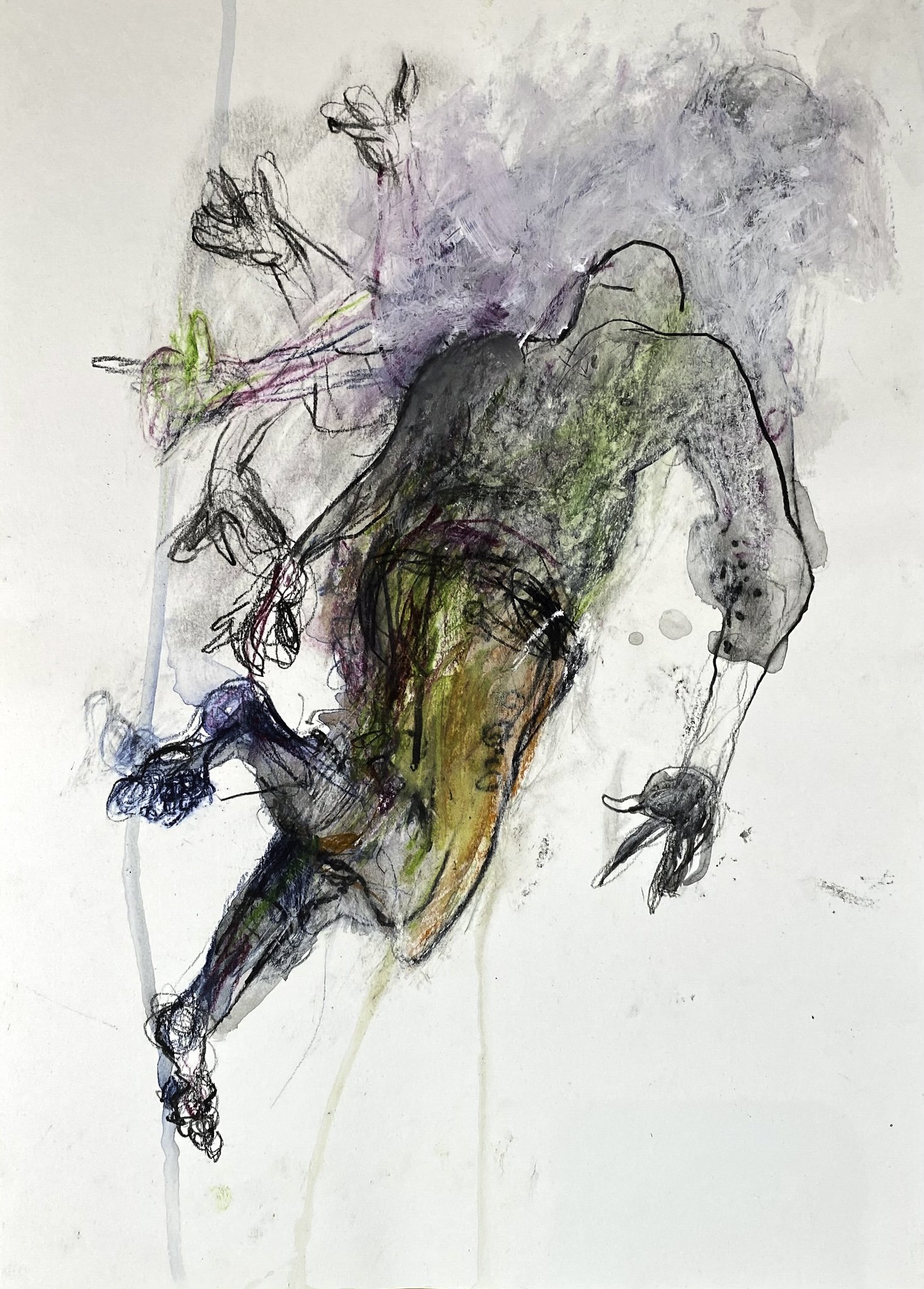 ‘Not Falling - Flying!’, Mixed Media on Paper, 297mm x 420mm, 2005