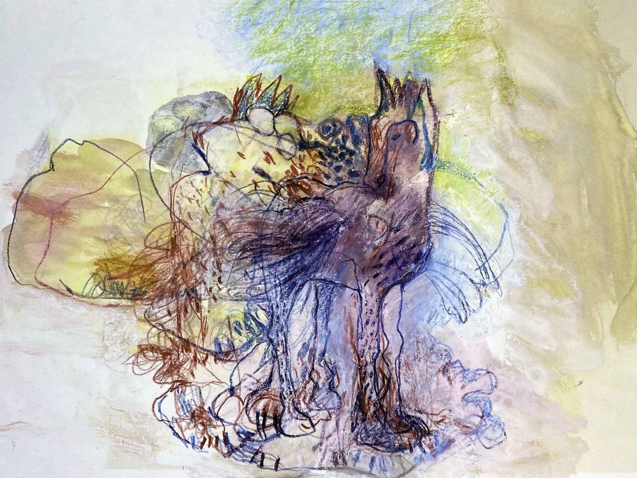 ‘The spring of Peirene’, Gouache, Ink pencil on Paper, 300 x 420 mm, 2026