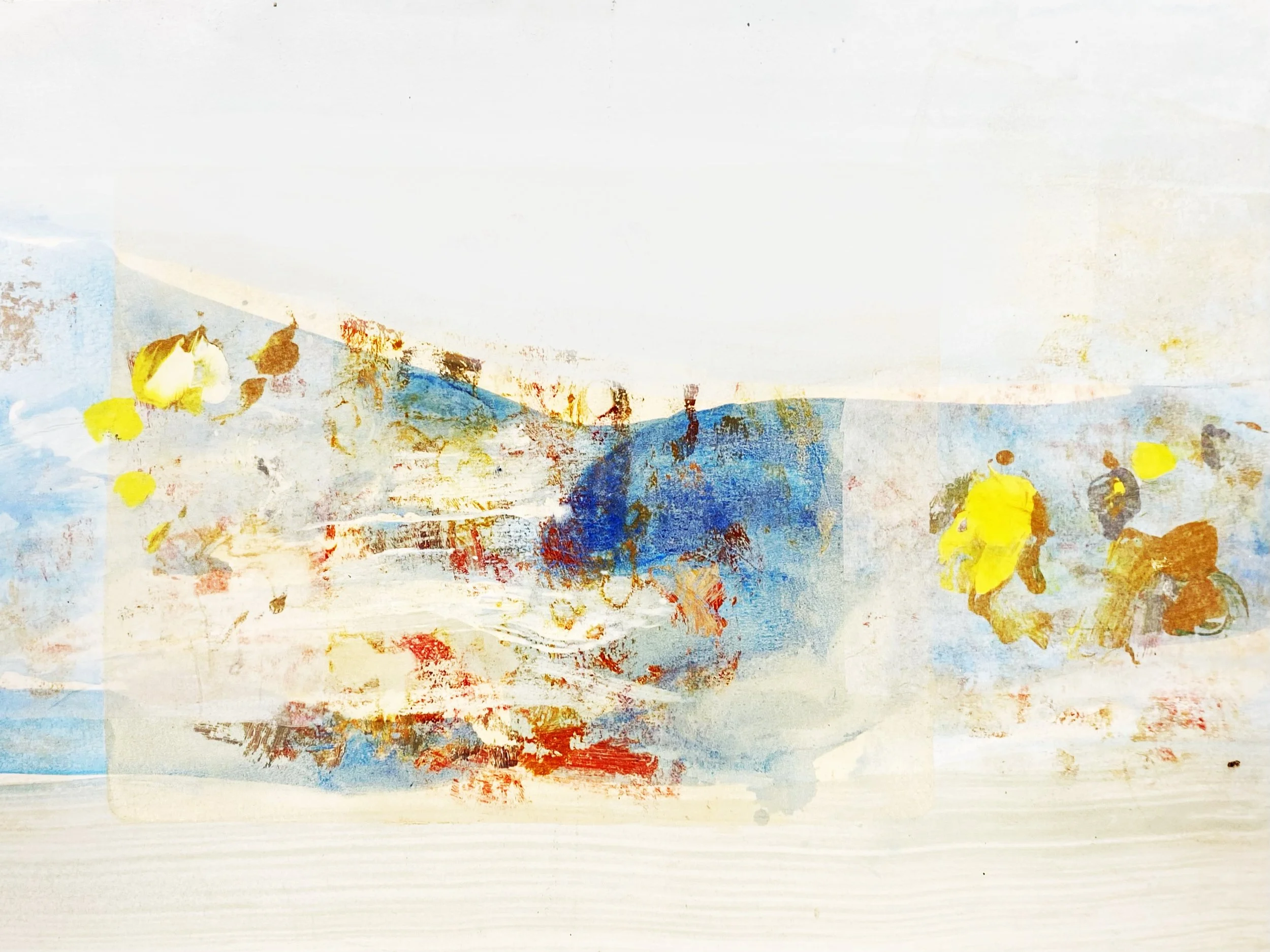 ‘Untitled (Orange, Yellow, Blue), Mixed media on paper, 420 x 300mm, 2026