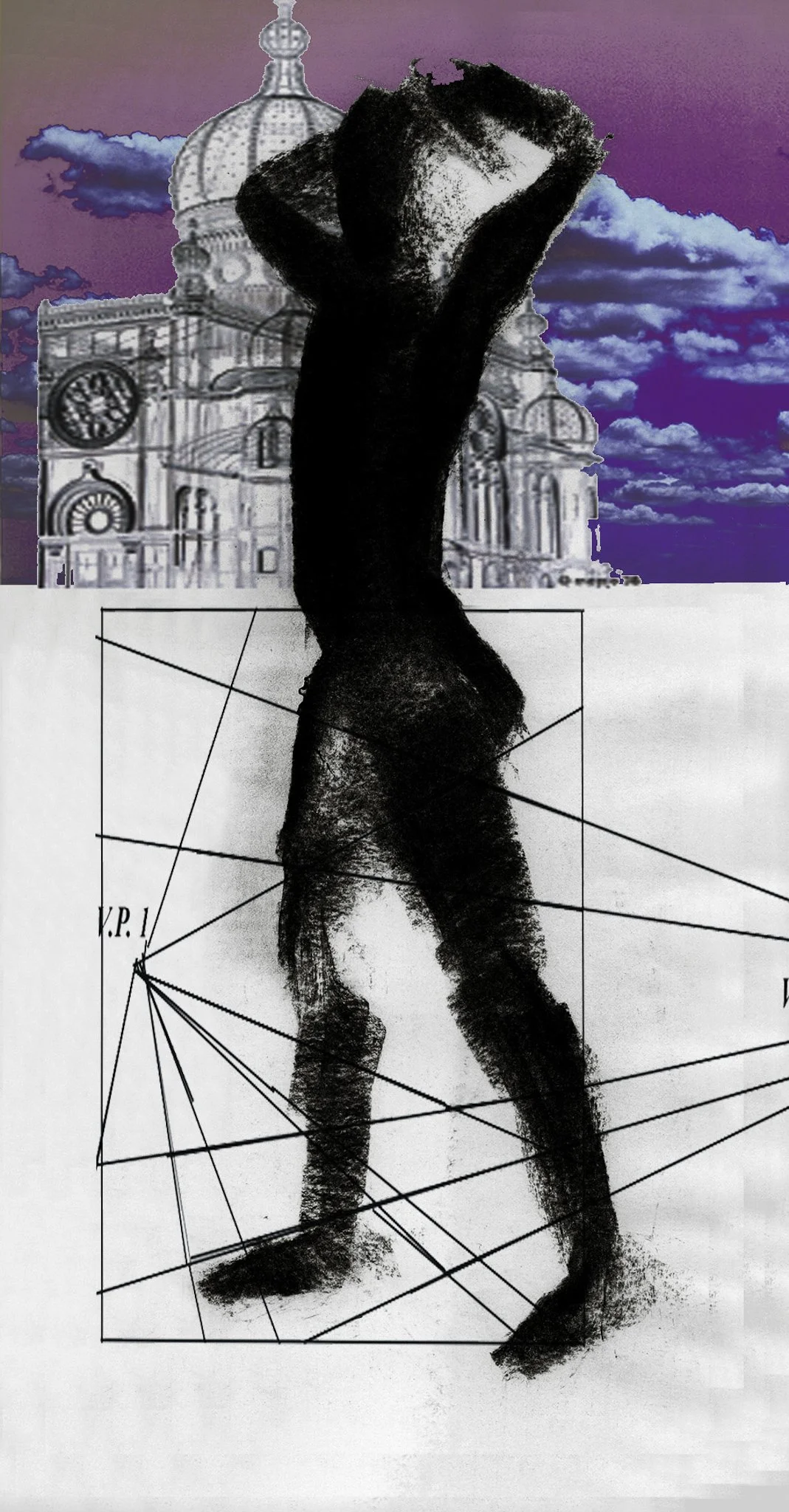 ‘Striving’, Mixed media on paper, 260mm x 420mm, 2010s