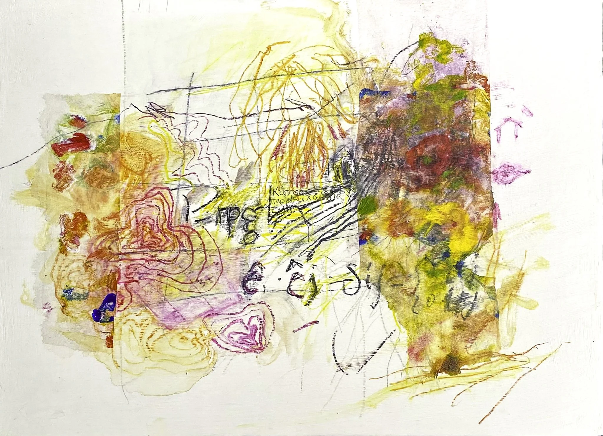 ‘P-rpg (Landscape)’ Ink, Acrylic Paint on Panel, 420mm x 300mm, 2025