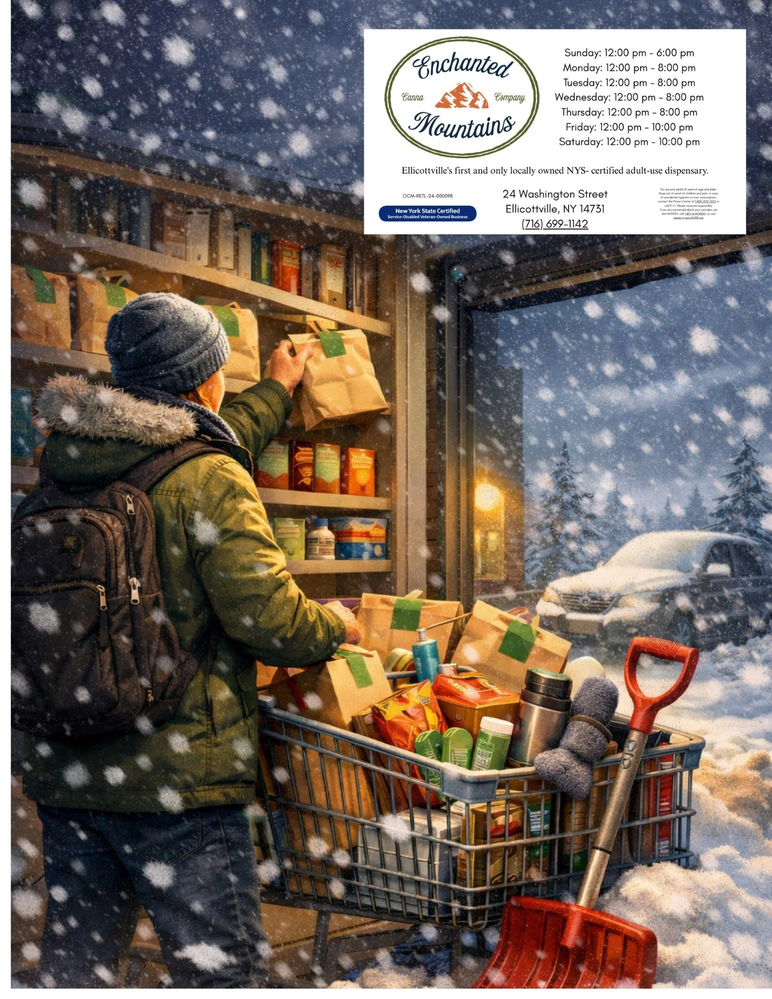 Forecast:
Holiday Valley snow ✔️
Lifts spinning ✔️
Couch not moving 😌
Make sure you grabbed the relaxation essentials first.
Stop in and say high

#ellicottvilleny #SnowStorm2026 #holidayvalley #smallbusinessbigdreams