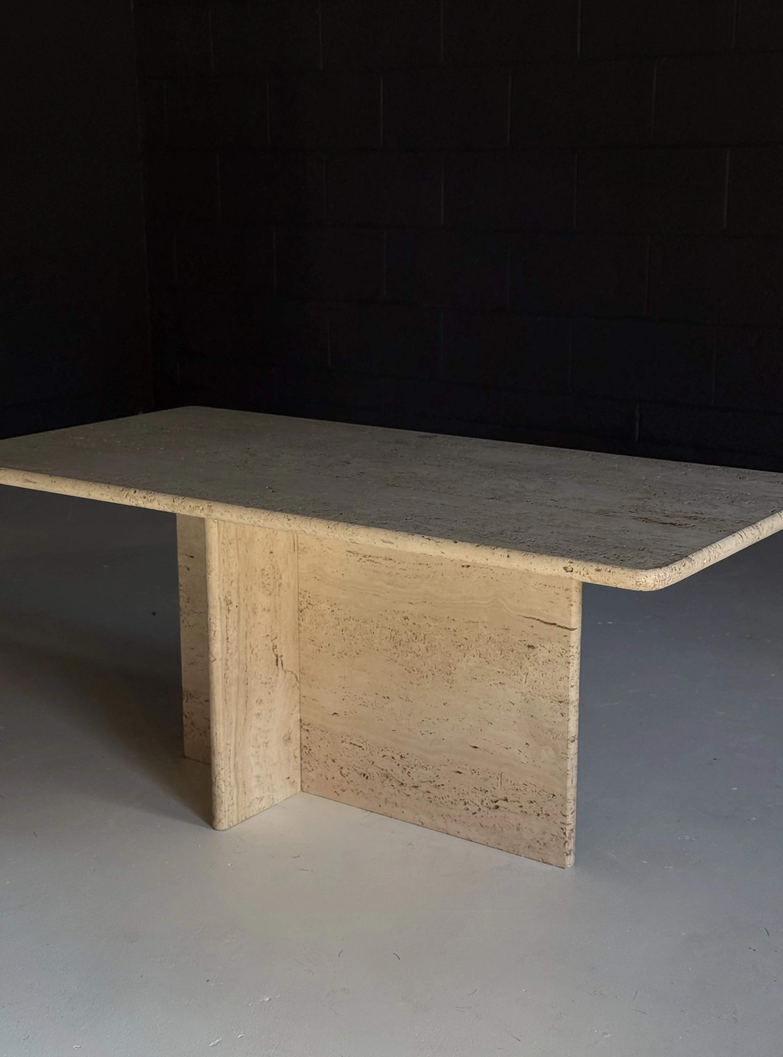 1970s French Travertine Coffee Table