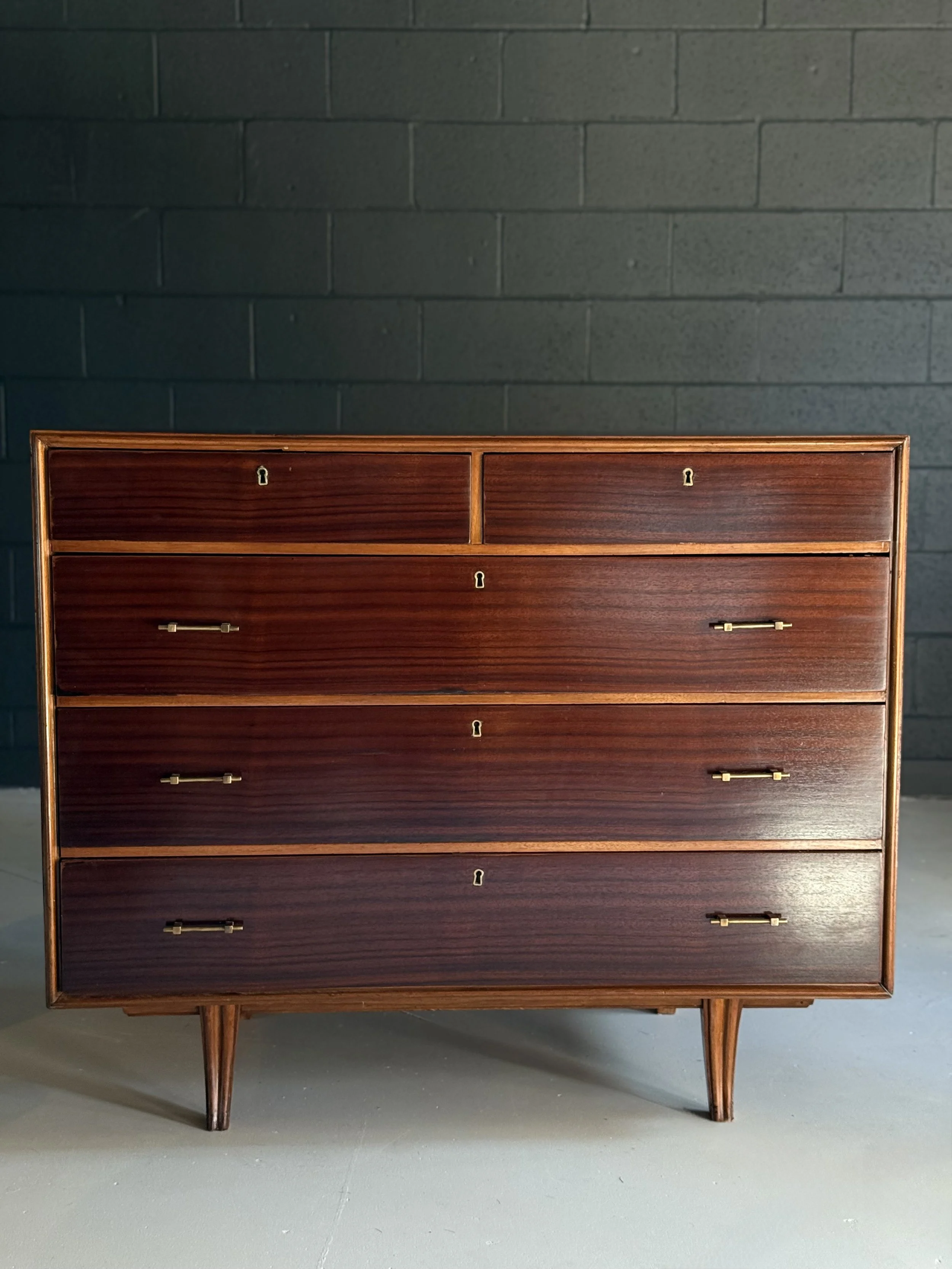 Mahogany Chest with Brass Hardware C 1950s