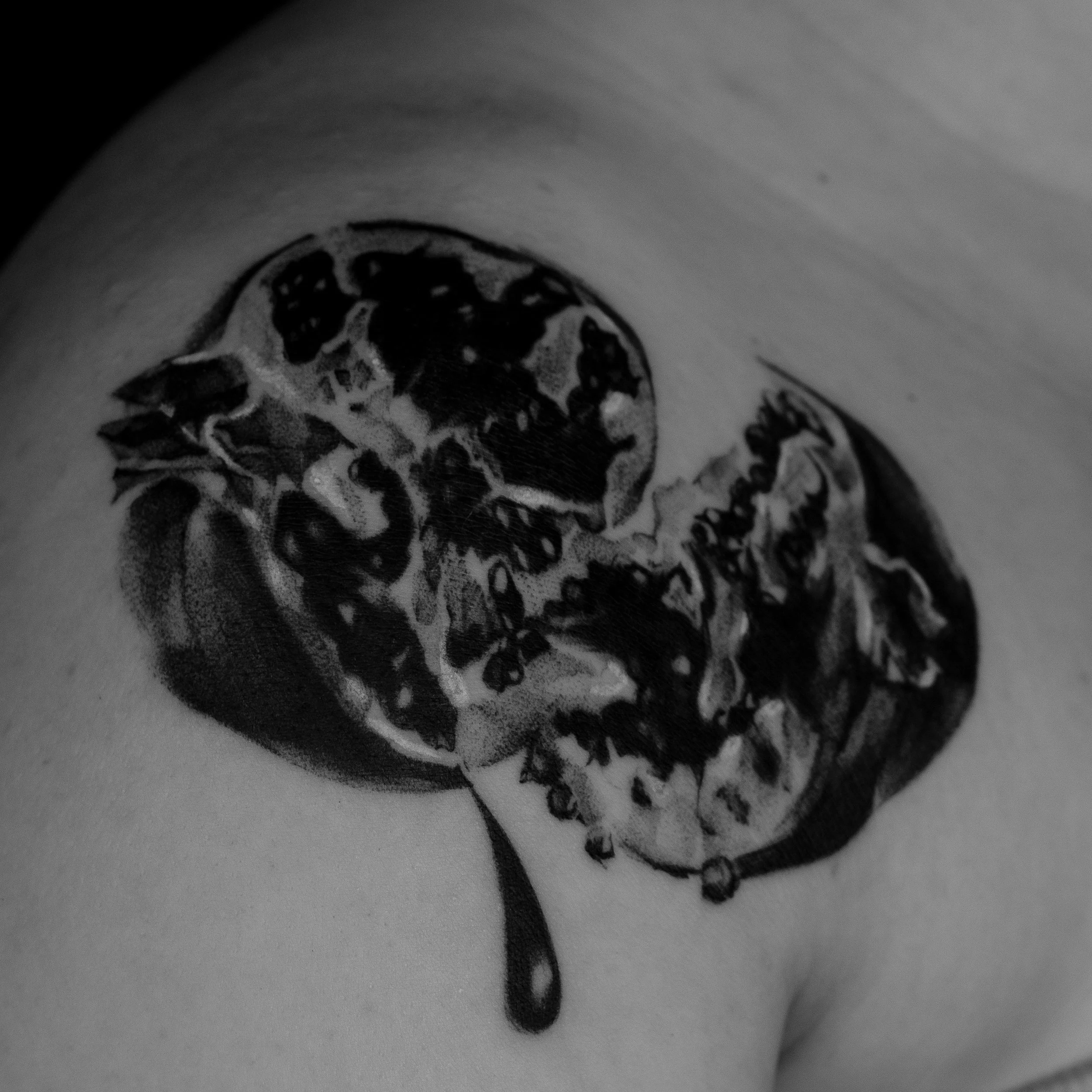 Custom pomegranate 🩸
Booking open:
November - San Francisco @sashatattooingessential 
Nov 19-23 - Portland OR @tattoo.kado

Catalogue and booking form - link in bio

#sanfranciscotattoo #pomegranatetattoo #portlandtattoo #darktattoo