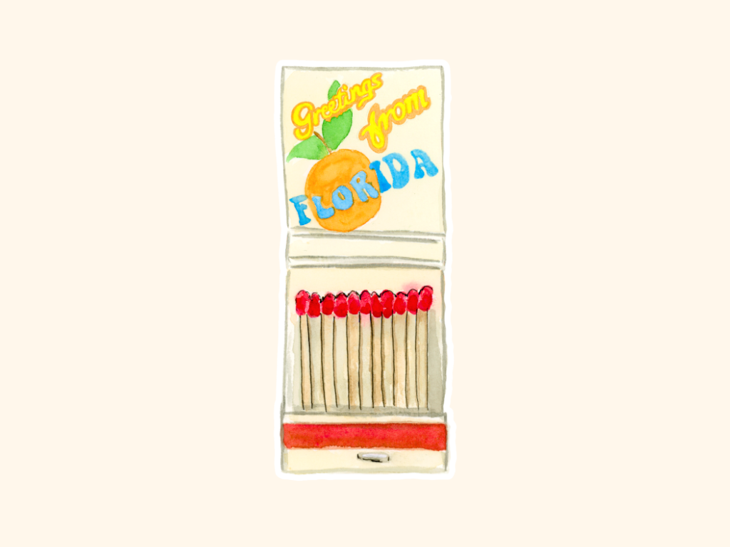 Florida Matchbook Die Cut Sticker