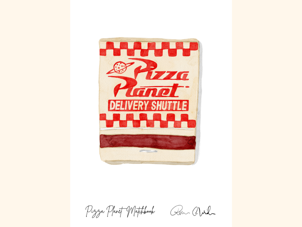 Pizza Planet Matchbook Mini Art Print