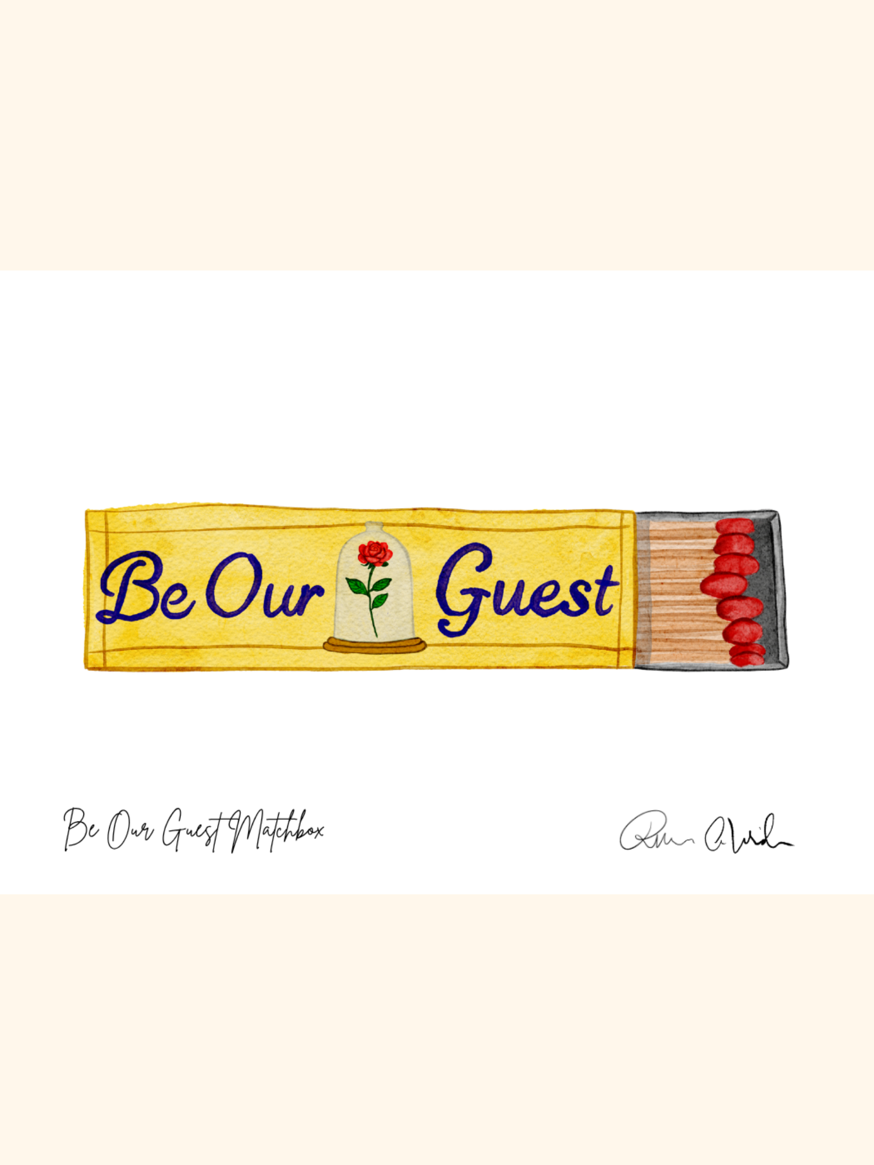 Be Our Guest Matchbox Mini Art Print
