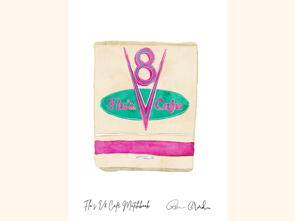 Flo’s V8 Cafe Matchbook Mini Art Print