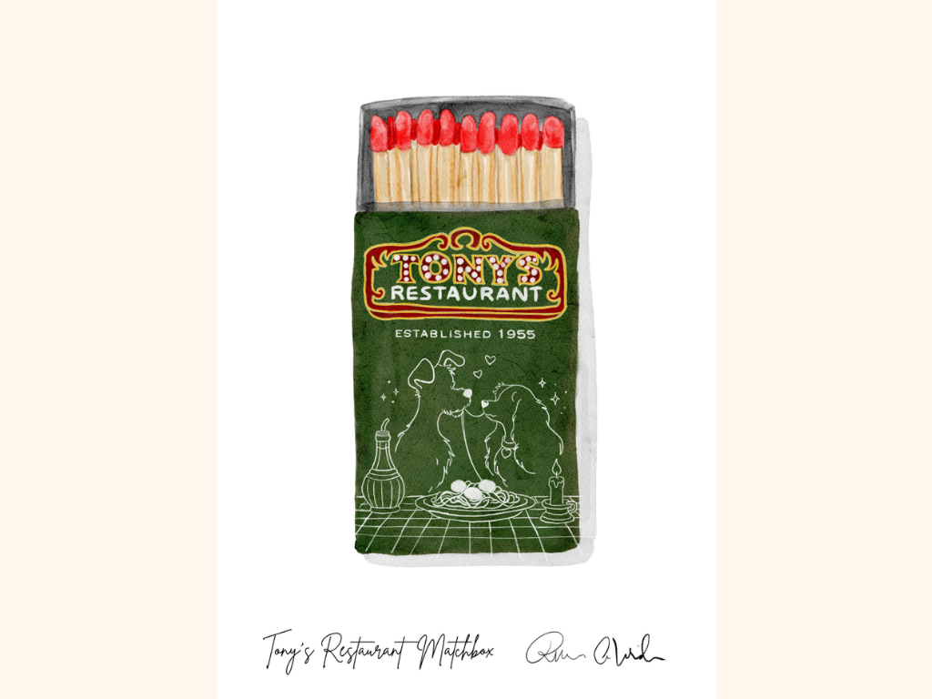 Tony’s Restaurant Matchbox Mini Art Print