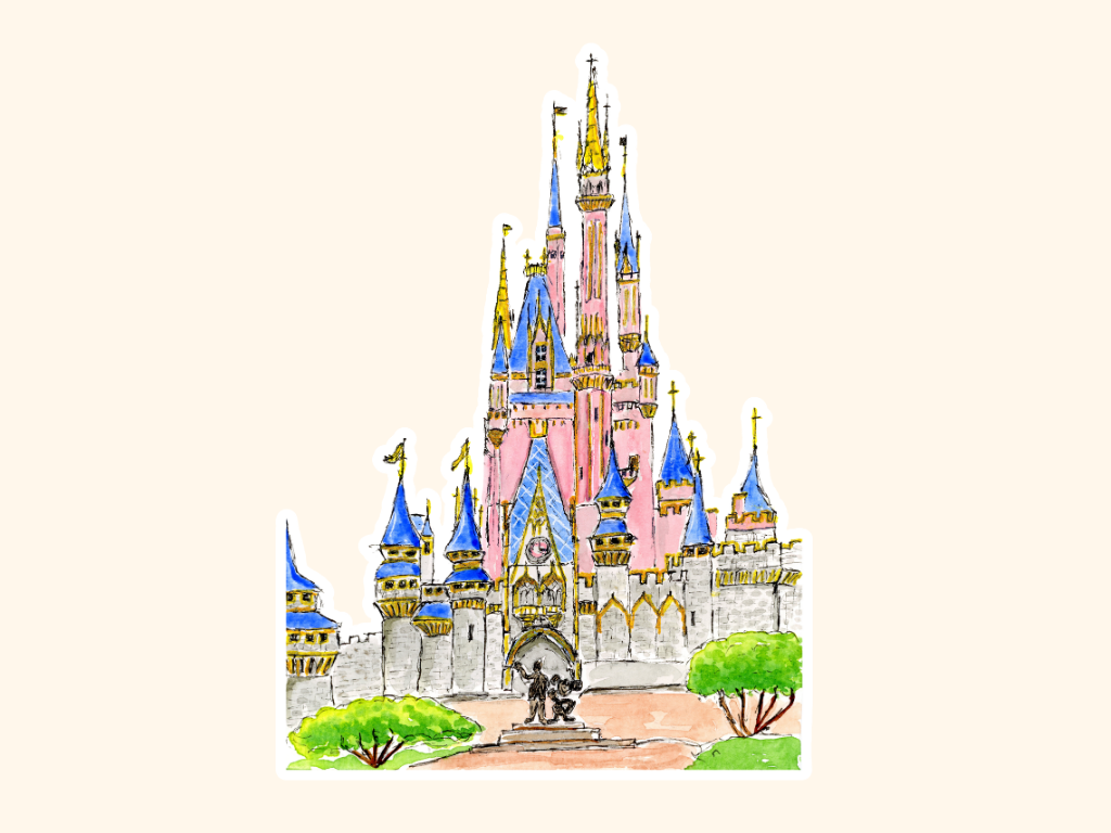 Cinderella Castle Die Cut Sticker