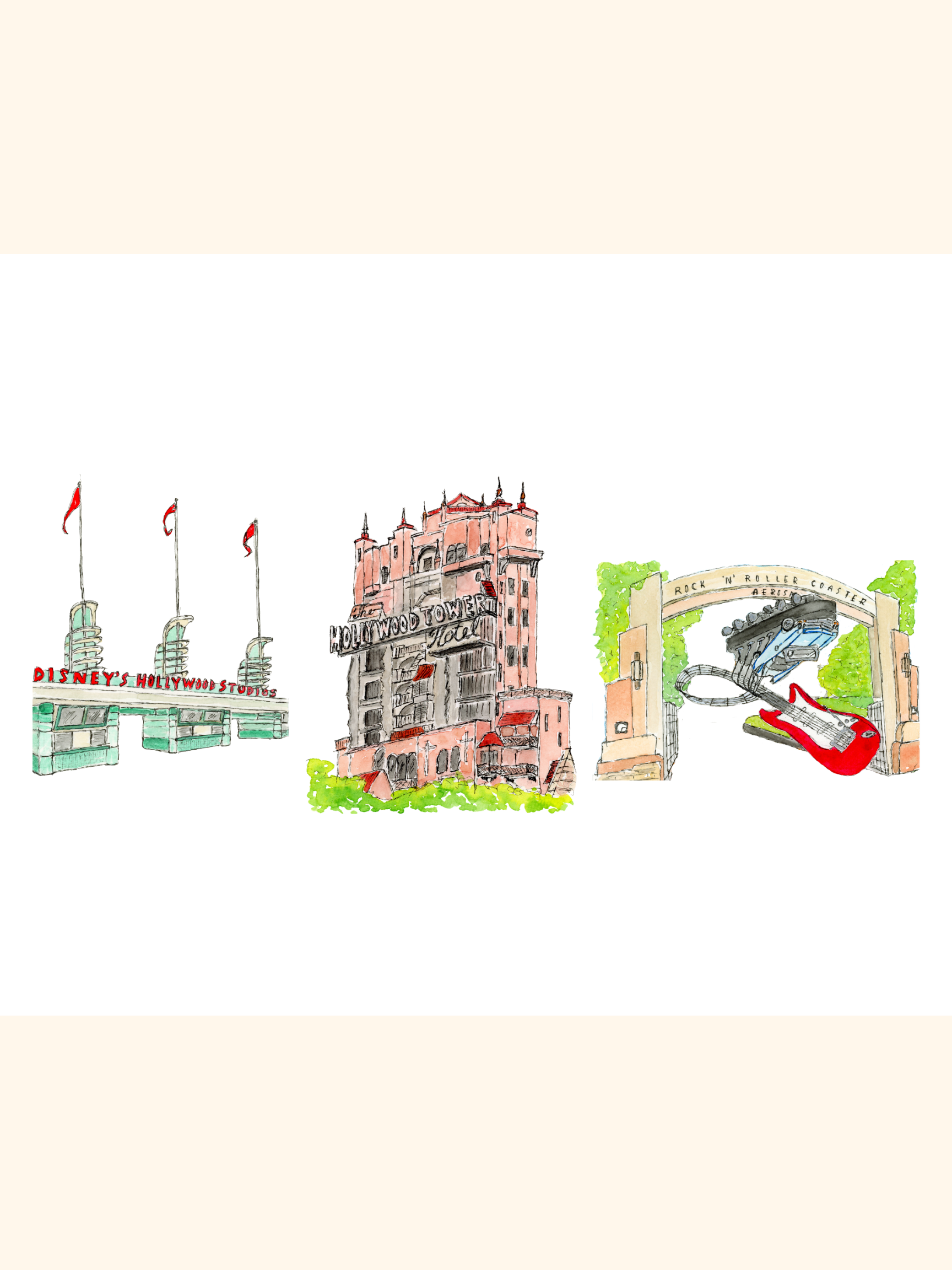 Hollywood Studios Icons Art Print