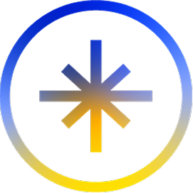 Navigate your Situation. A compass vector shape in a gradient color from blue to yellow.