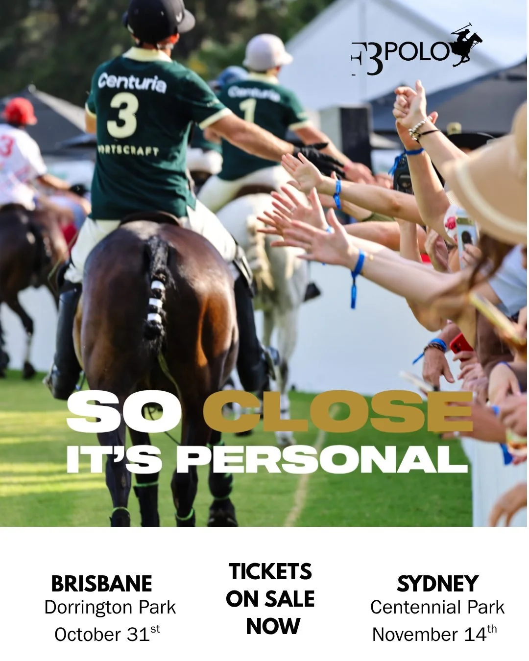 F3polo Sydney and Brisbane marquee tickets are now available.

Limited early release. Secure your place via the link in bio.