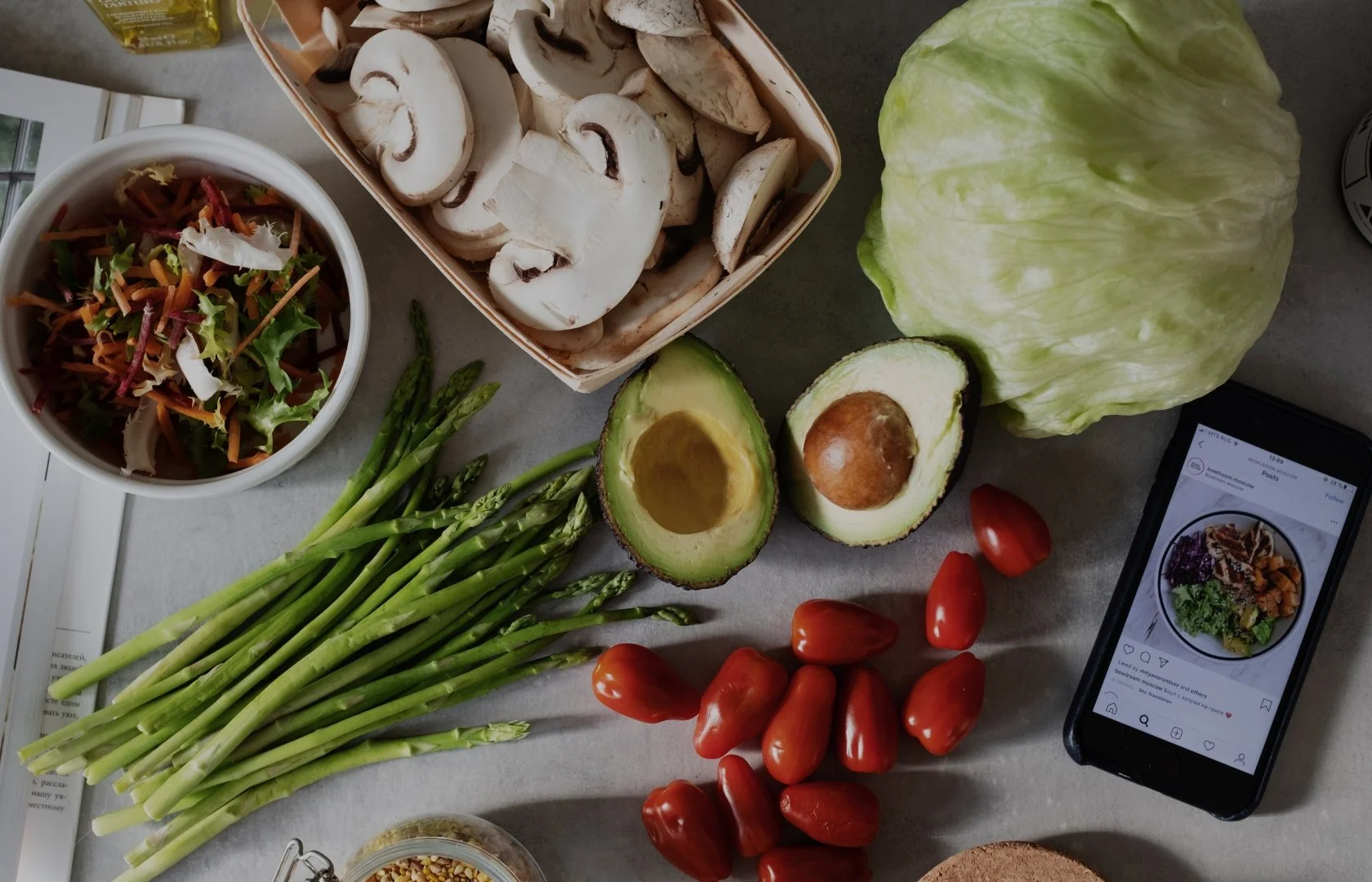 Fresh vegetables and whole foods for nutrition and wellness optimization