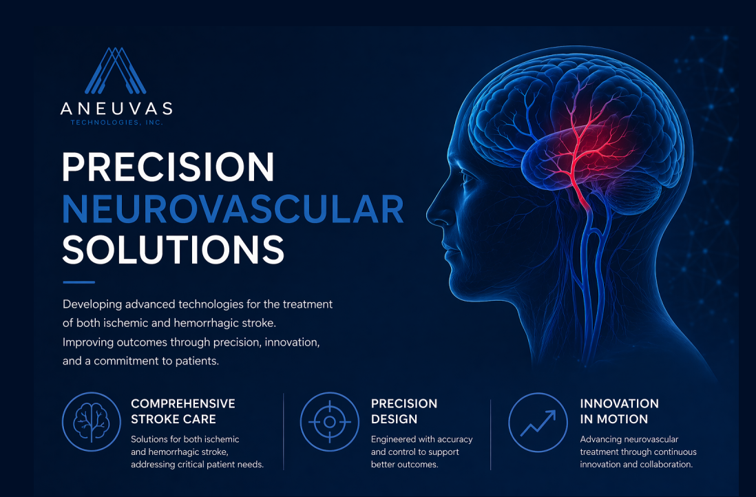 Aneuvas Medical focuses primarily on medical devices that are inserted into the body via small catheters inserted into the blood vessels, Aneuvas’ medical balloons and specific biomaterials help heals brain aneurysms. 