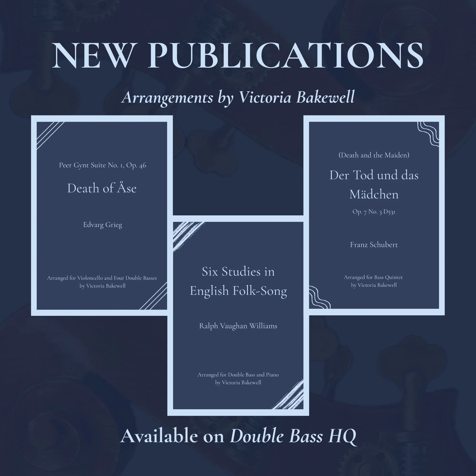 One of my goals this year is to better highlight the projects that make up my work as a performer, educator, researcher, and arranger.

These are the arrangements currently available through @doublebasshq :

&bull; Edvard Grieg &mdash; Death of &Arin