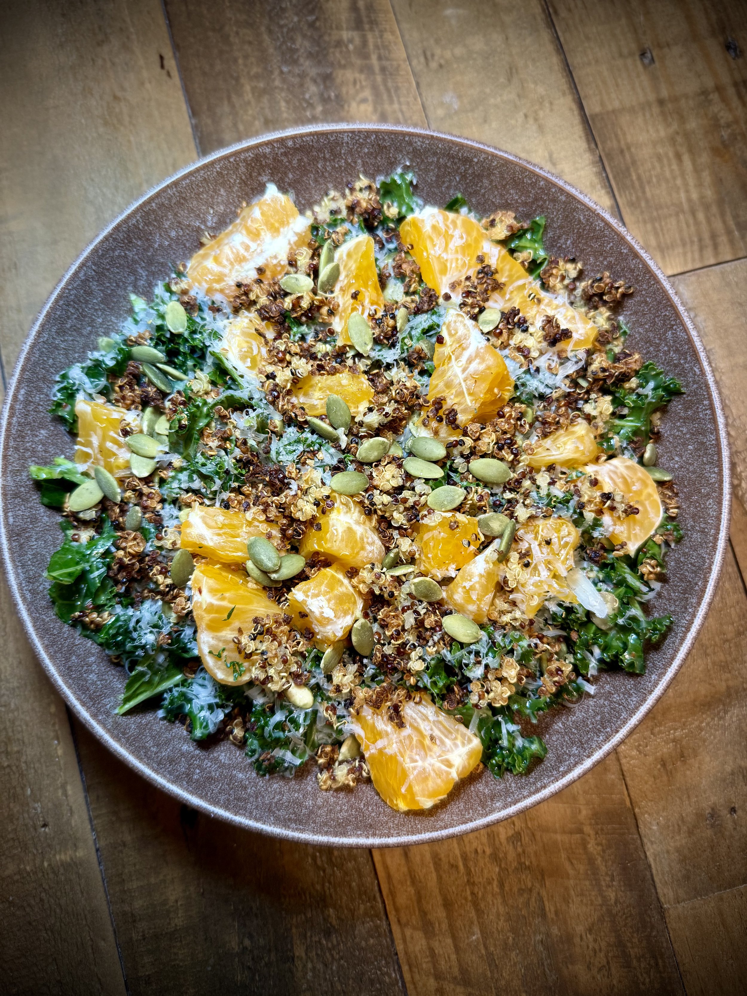 Crispy Quinoa Kale Salad with Orange Vinaigrette (GF)