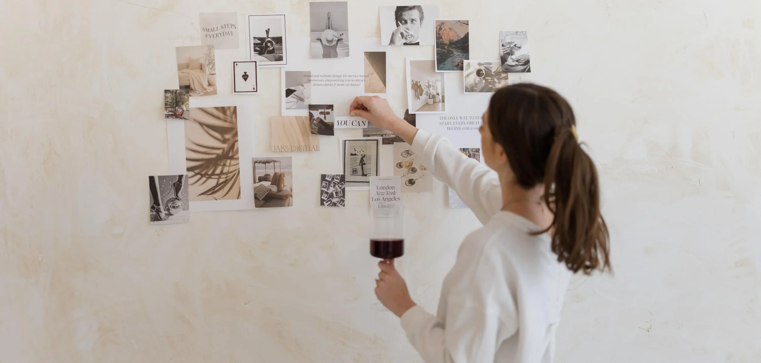 jaks creating a moodboard for a creative direction for a branding project