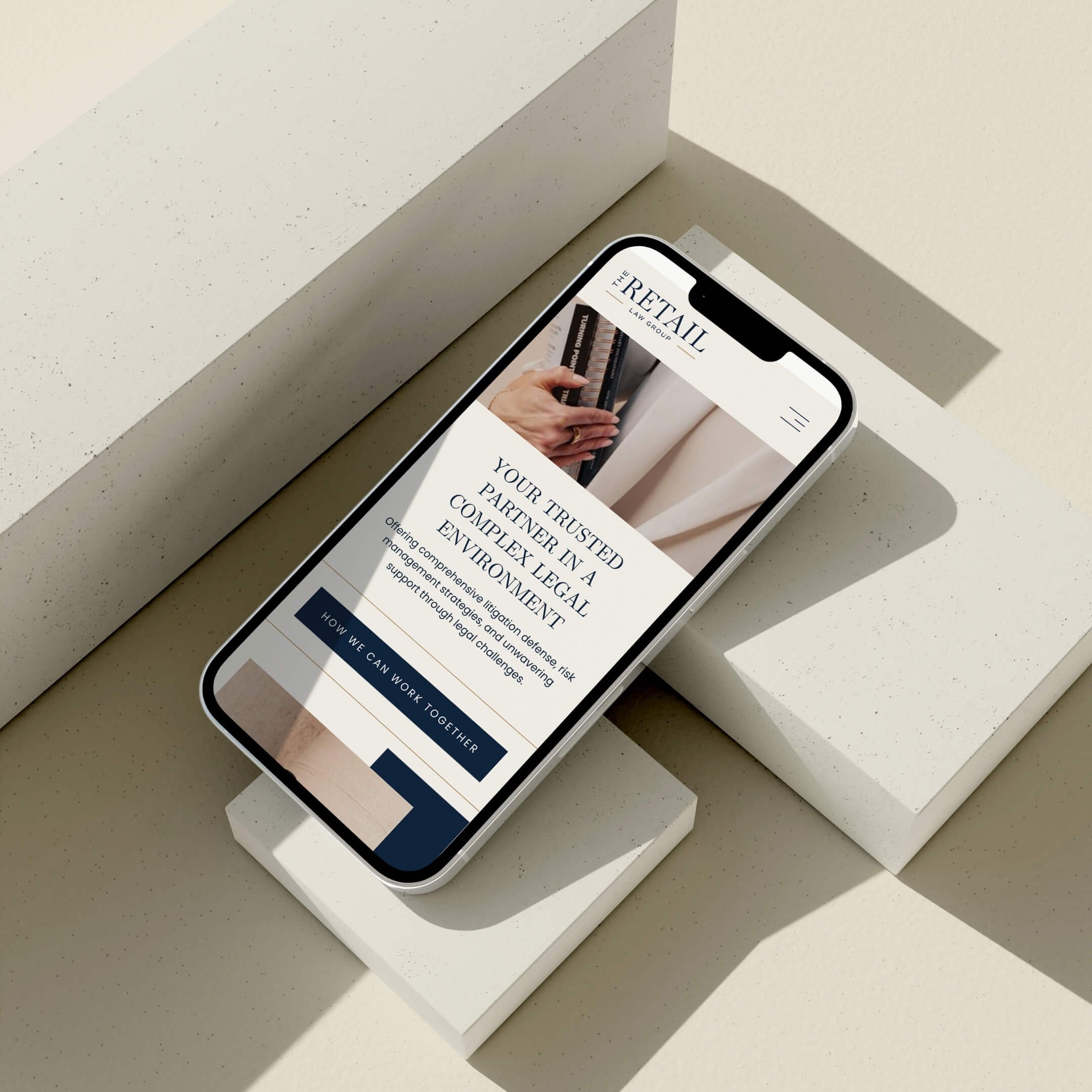 mobile website design for the retail law group website