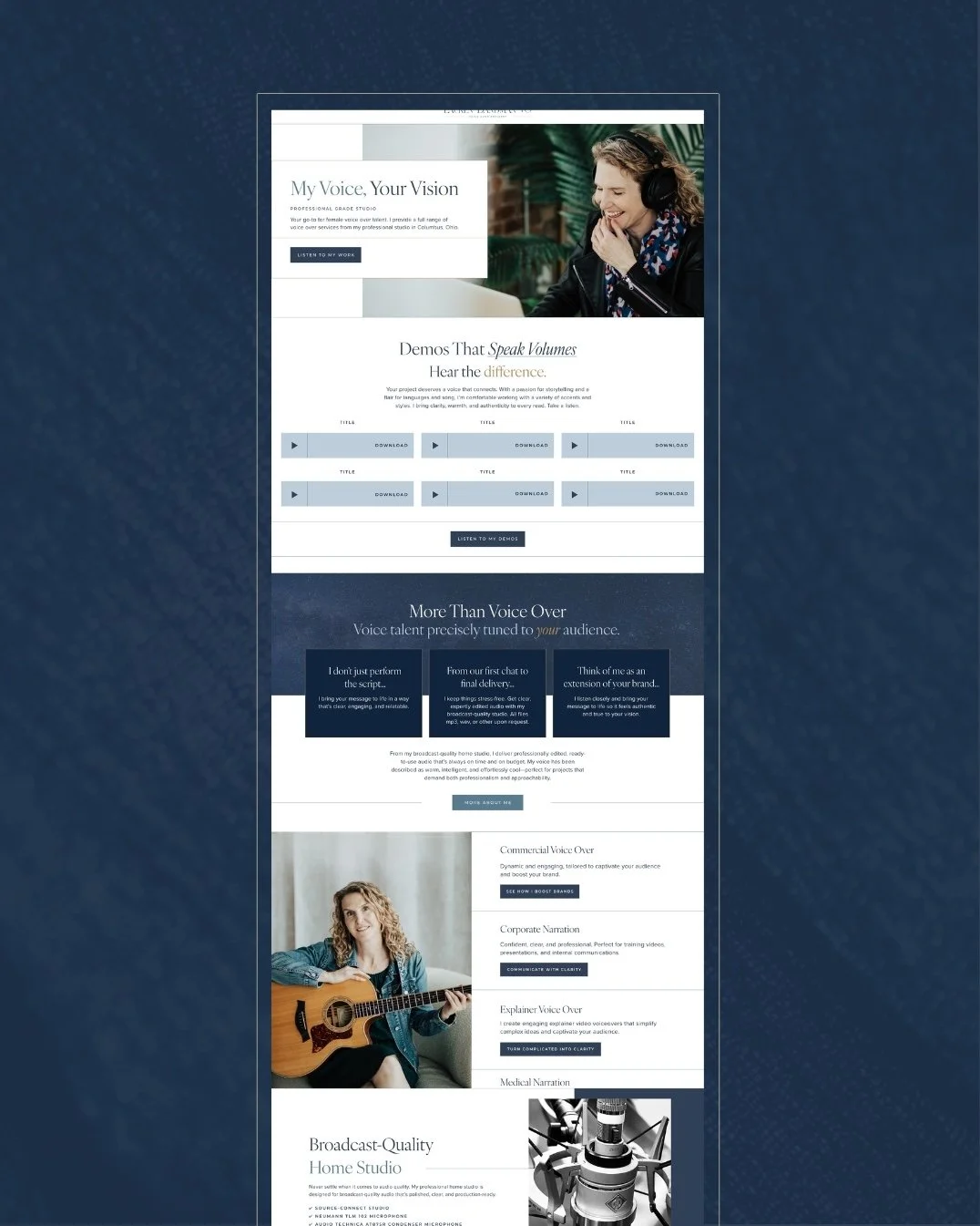 website design for voice over artist