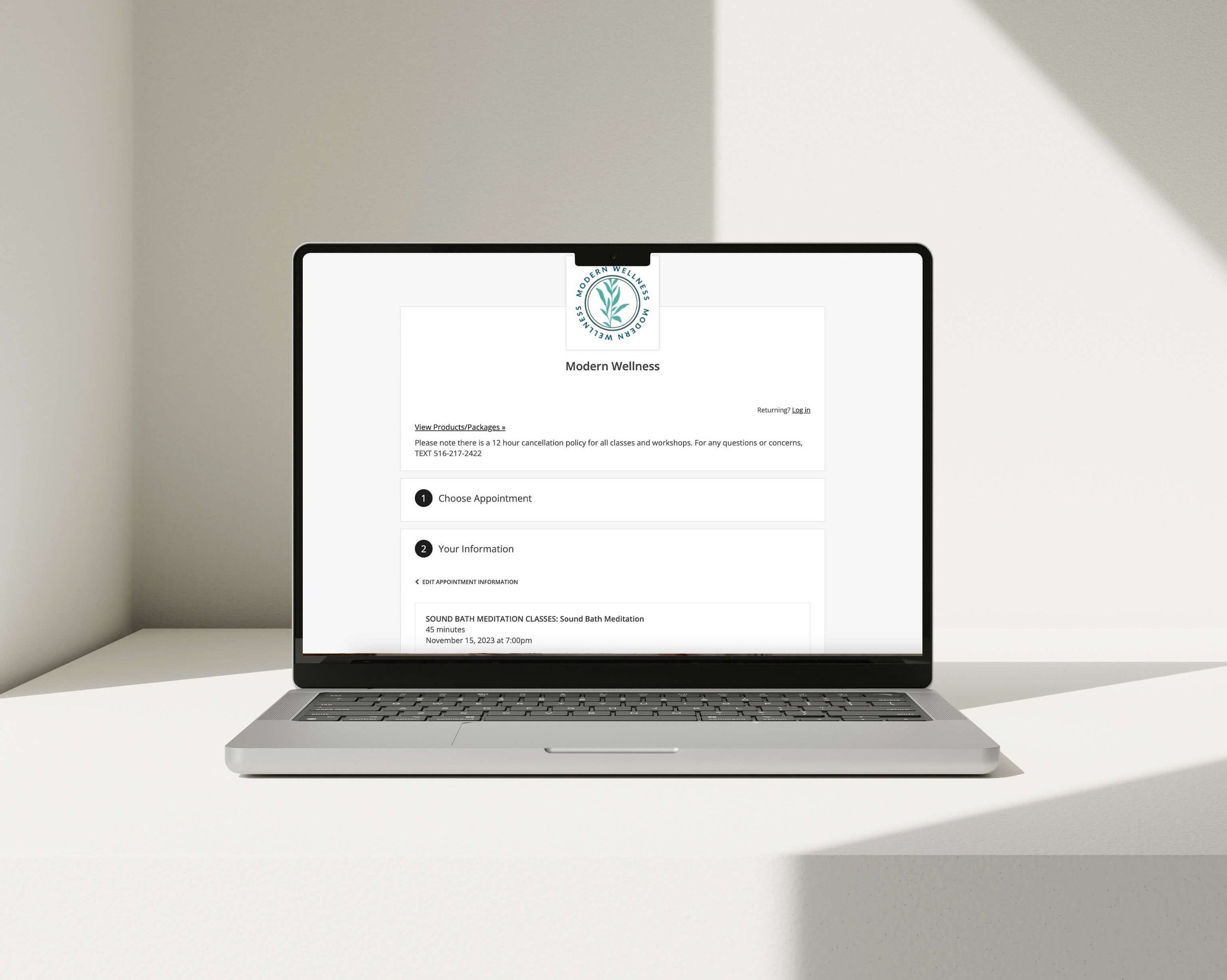example of acuity/squarespace scheduling