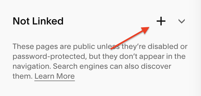 how to add a not linked page to your squarespace site