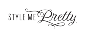 Text graphic with the phrase 'Style Me Pretty' in elegant black script font.