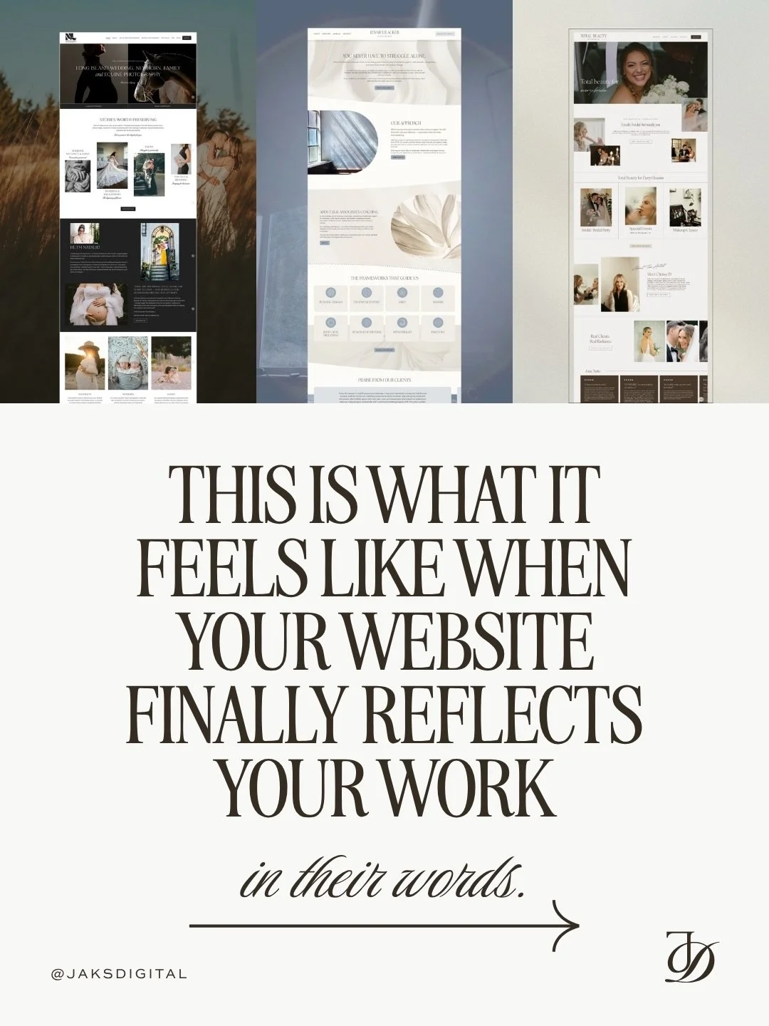 This is what it feels like when your website finally reflects your work. Not just visually, in the way you show up, the clients you attract, and the confidence you bring to every conversation. Real clients. Real results. Ready for yours? This is your