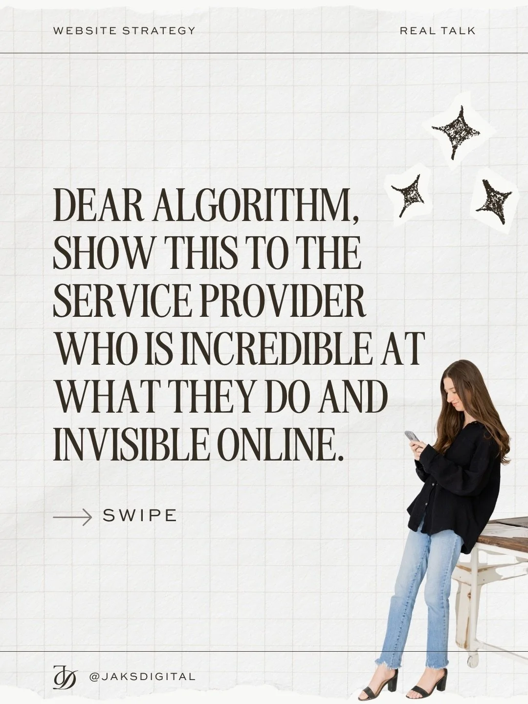 Dear algorithm, please find the service provider who's been putting off their website because they know it needs work but don't know where to start.

This one's for you.

The free Website Blueprint is linked in my bio, it's the first step ✨🫶

#squar