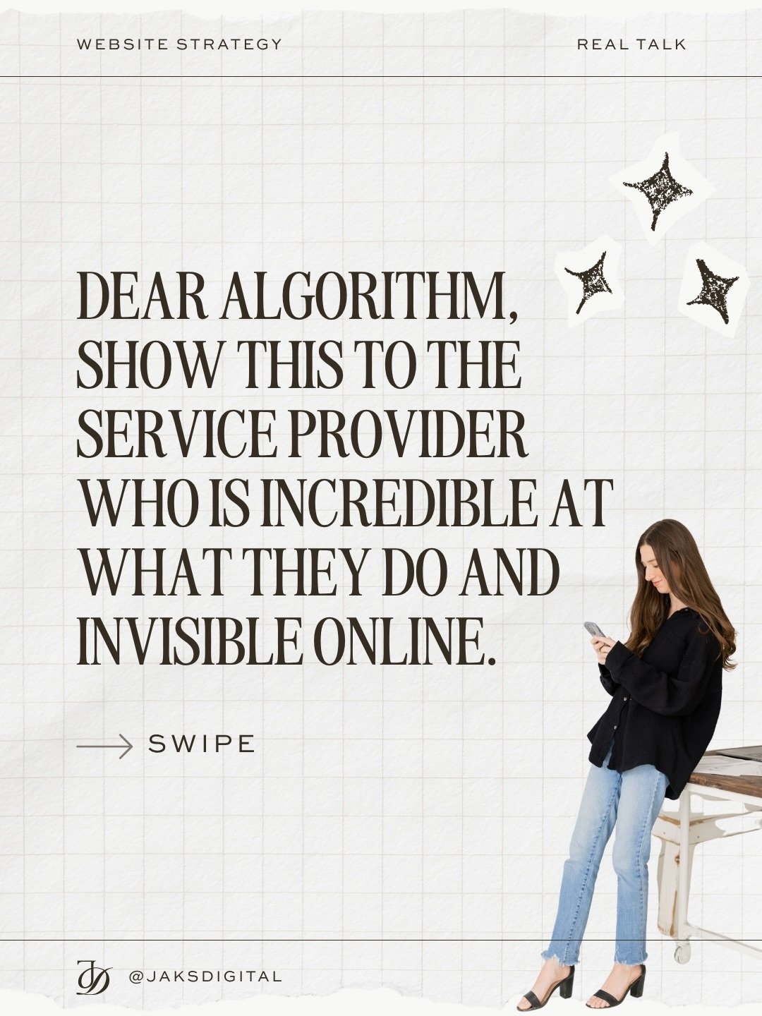 Dear algorithm, please find the service provider who's been putting off their website because they know it needs work but don't know where to start.

This one's for you.

The free Website Blueprint is linked in my bio, it's the first step ✨🫶

#squar