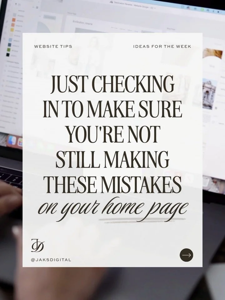 Juuuuust checking in. 👀

Your home page gets a few seconds to show visitors they're in the right place. These four mistakes are the most common reasons they leave before they find out you're exactly what they were looking for.

If you checked off mo