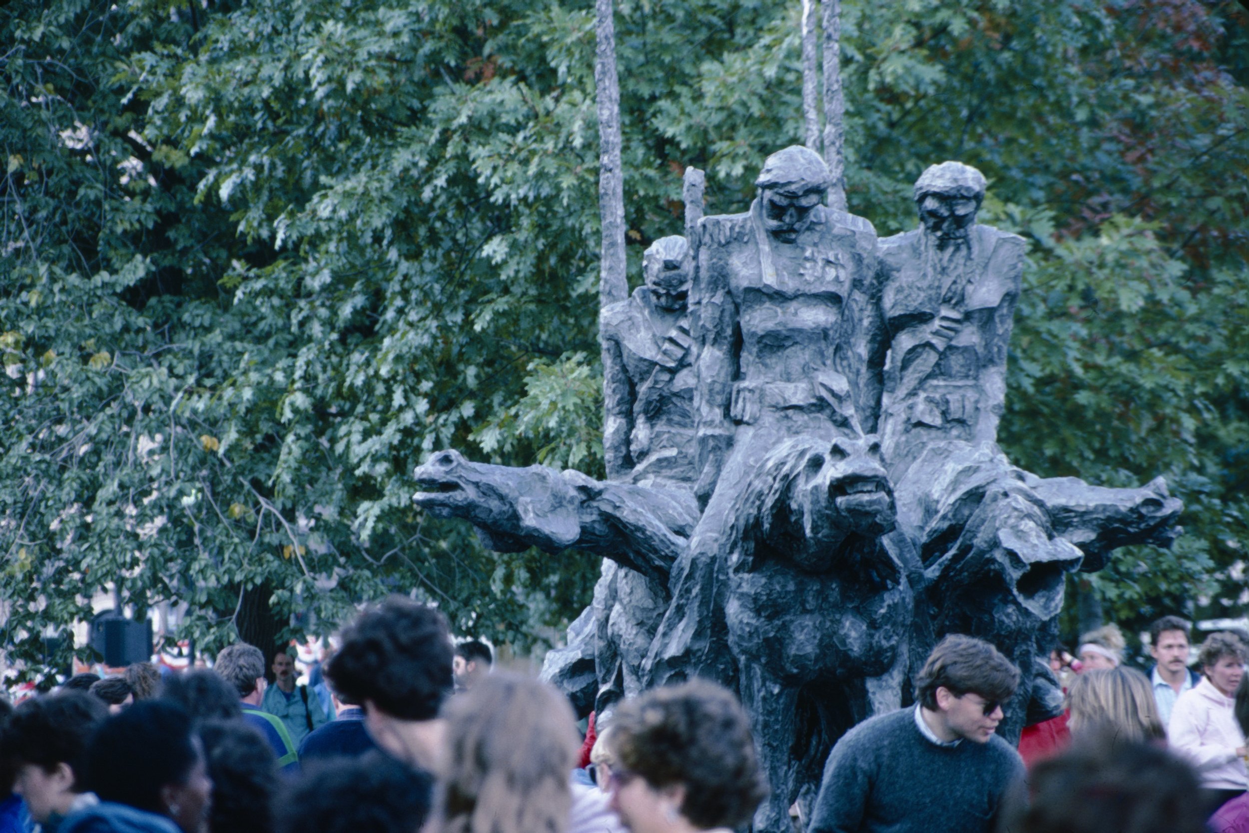 "The Partisans" by Polish sculptor Andrzej Pitynski. Here, on Boston Common, 1990. It is now at the Seaort