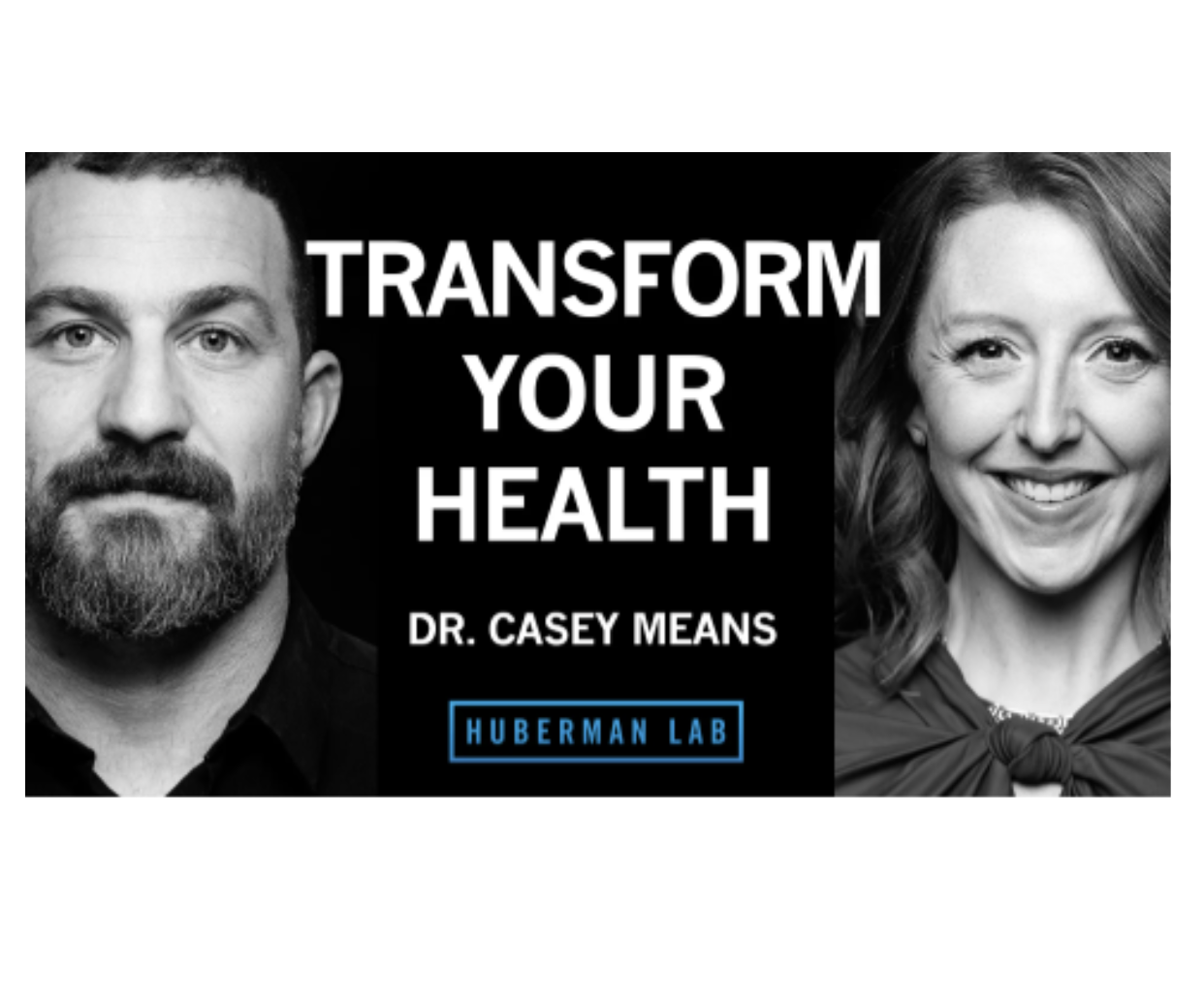 images of the face of a woman (Casey Means) and man (Andrew Huberman)