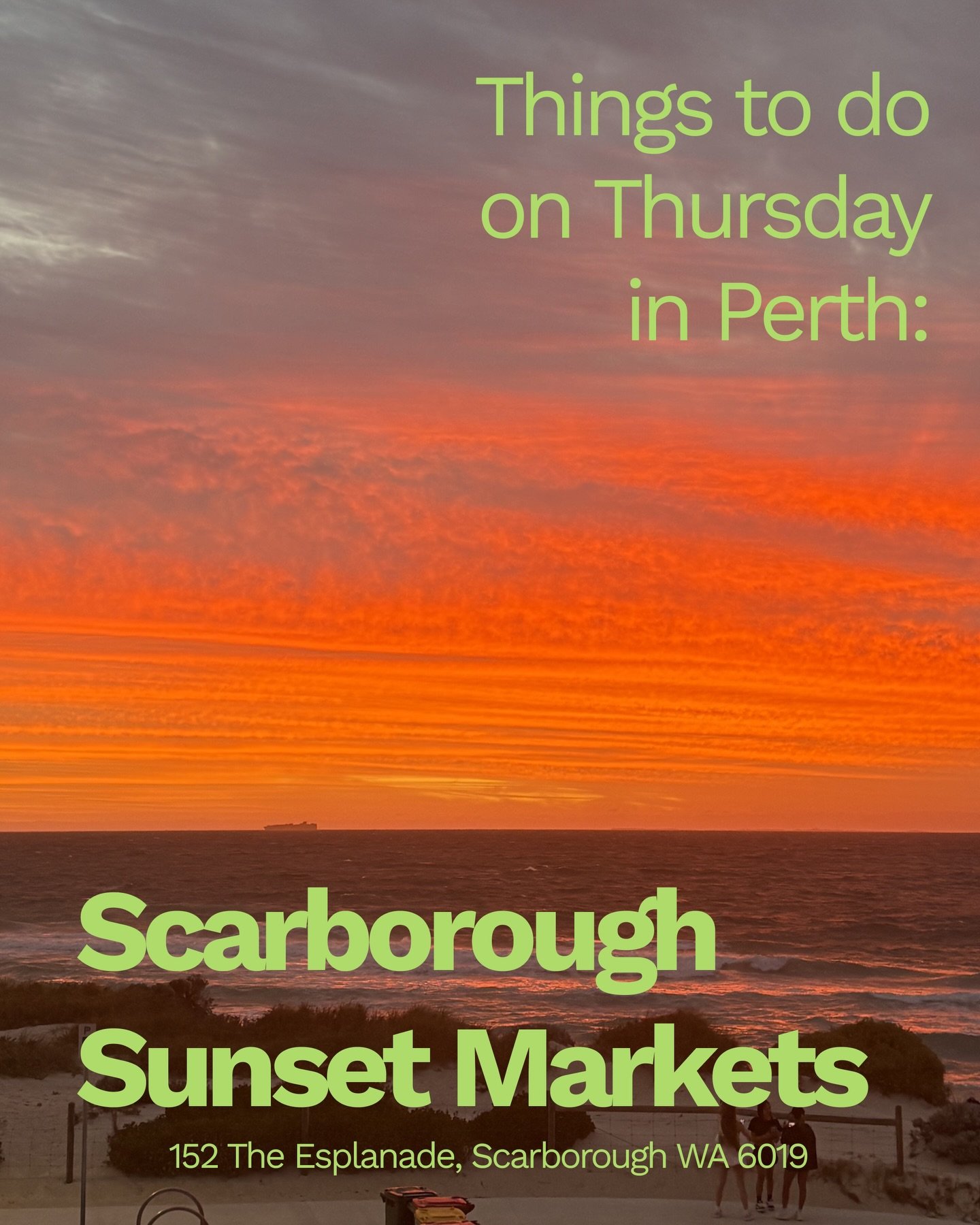 Highly recommend going to Scarborough Sunset Markets on Thursday! 🌅

Enjoy tasty bites, great music, the salty breeze, and stunning sunsets at Scarborough ✨ they&rsquo;ll give your day a boooost! 

(honestly I love going to Scarborough Beach anytime