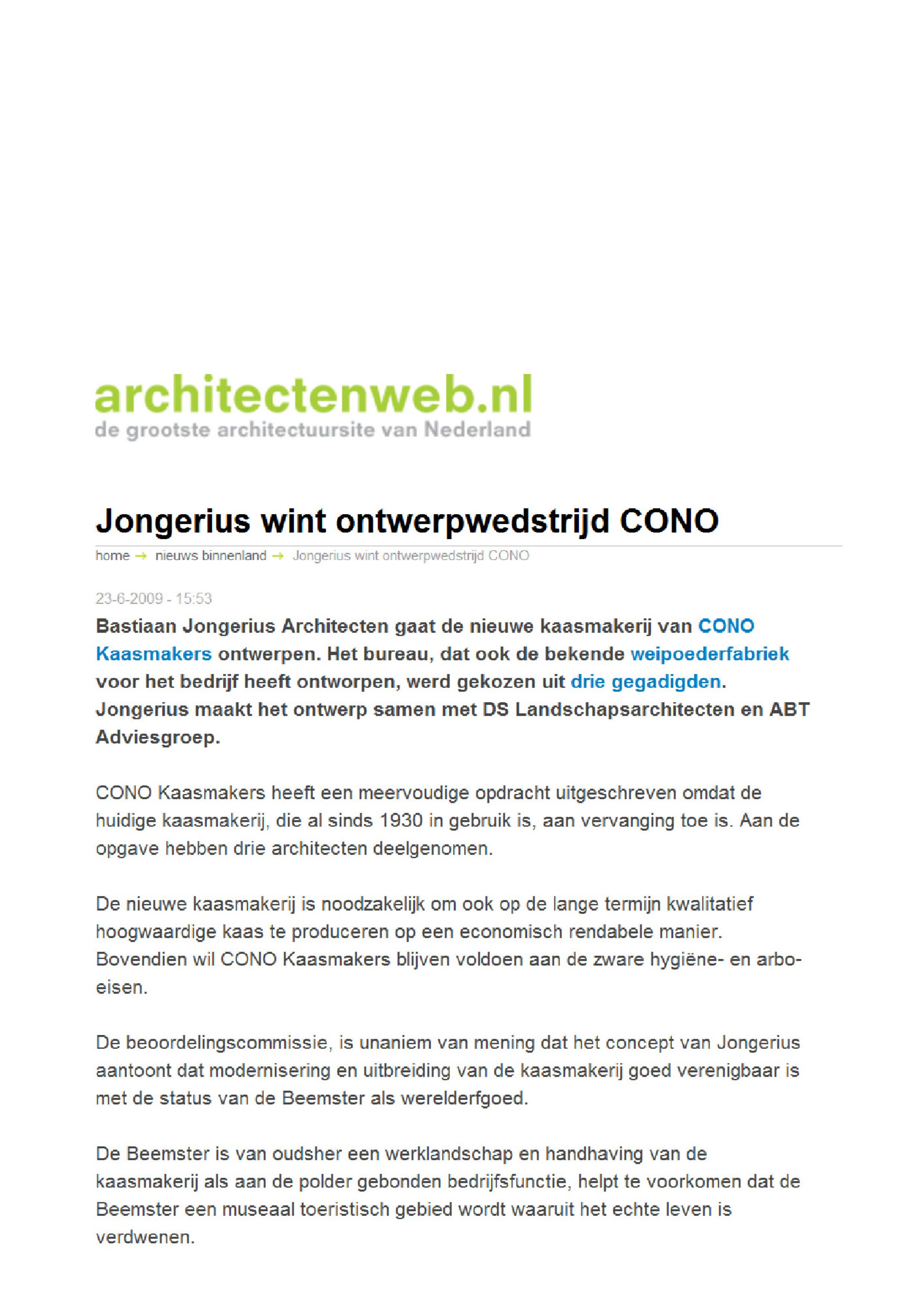 2009-06-23 architectenweb Kaasmakerij 'De Tijd', westbeemster