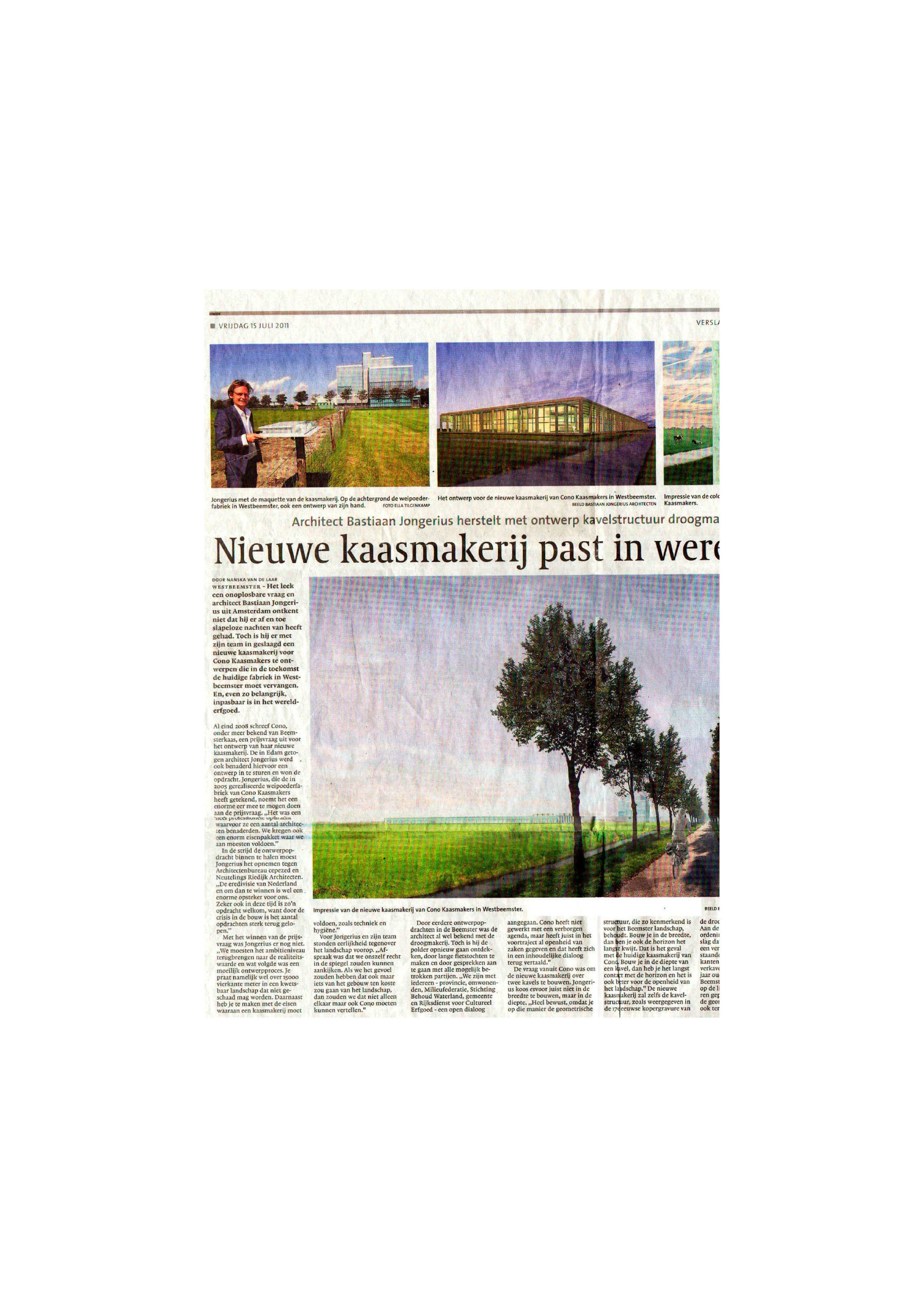 2011-07-15 nh dagblad kaasmaker 'de tijd', westbeemster