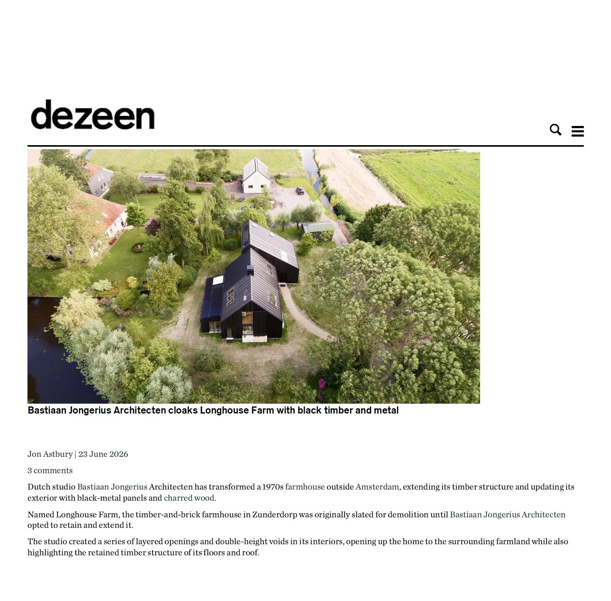 2026-06-23 Dezeen, Longhouse Farm