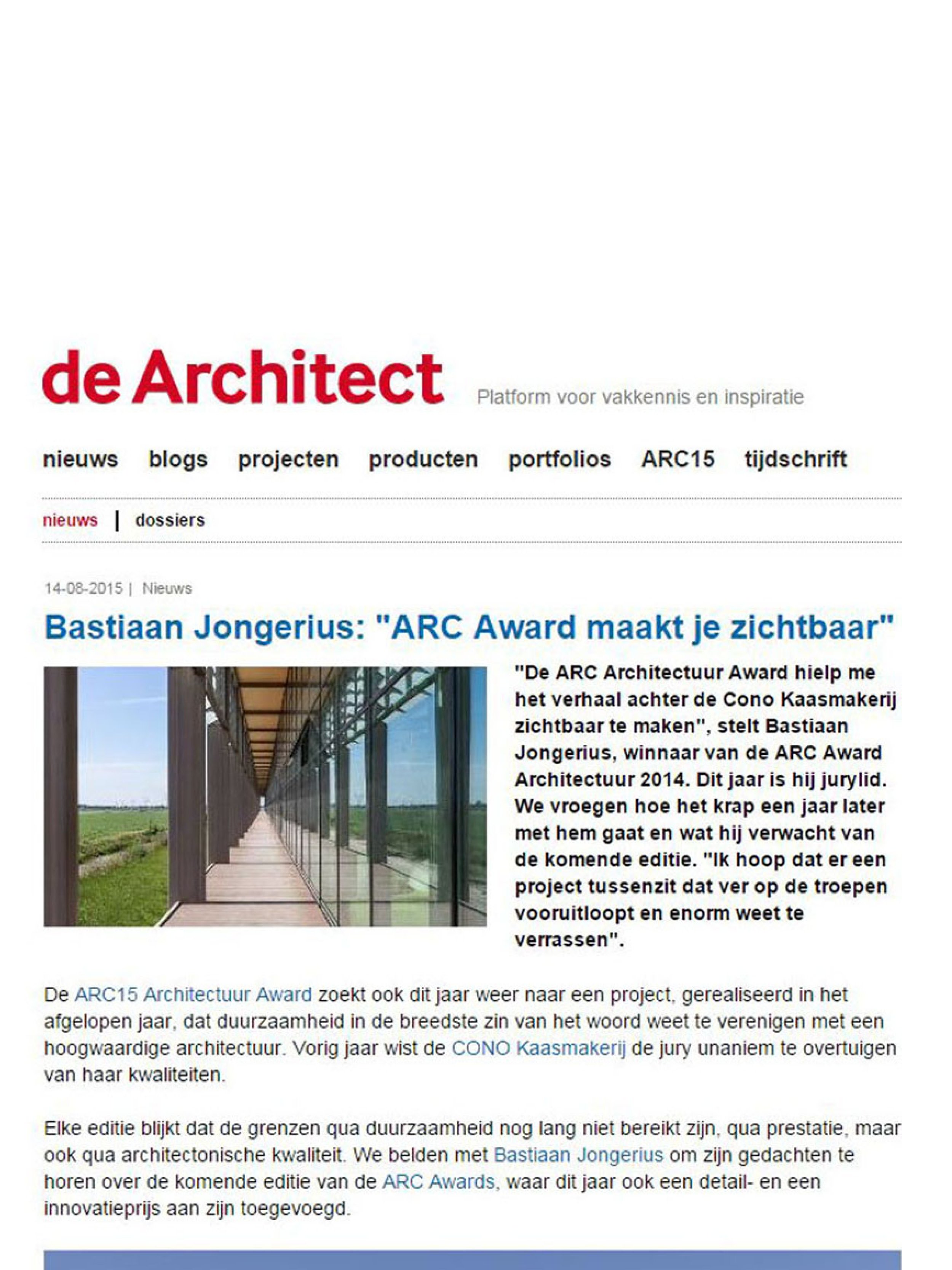 2015-08-14 de architect Kaasmakerij 'de tijd', beemster ''arc award maakt je zichtbaar''