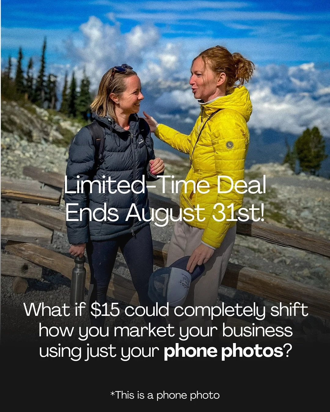 Experimenting with ads = good excuse for a great deal.
👉 Grab my $29 mini-course for just $15 &mdash; 3 quick lessons packed with real examples + tips to start using your phone photos to support your marketing
 Link in BIO | Use code: FIRST50