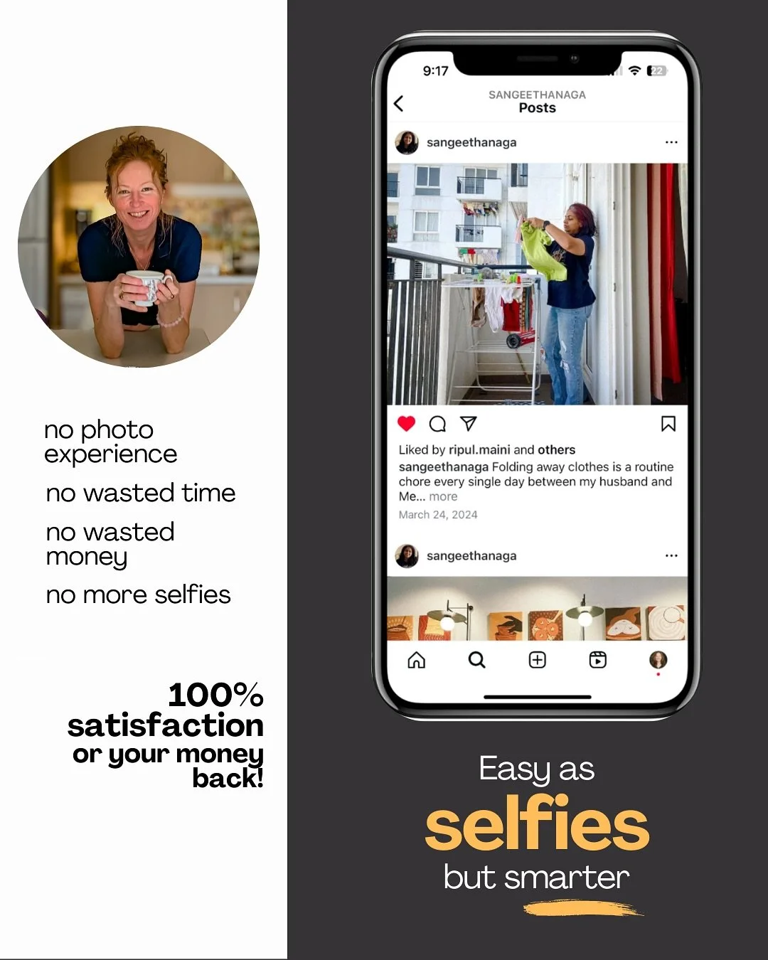 This is for you if you&rsquo;re:

👉 Spending money on photoshoots but only using 5&ndash;7 images before you&rsquo;re back to selfies

👉 Sitting on great ideas but not posting because you don&rsquo;t have the right visuals

👉 Posting consistently 