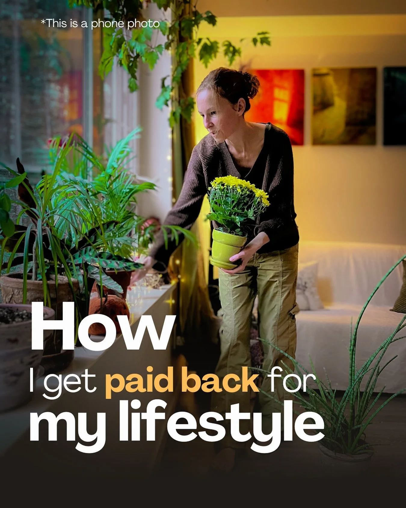 While you&rsquo;re showing your face to sell your offers &mdash;
&rarr; I buy flowers. 🌺 

1. To elevate my lifestyle.
I love them. They make me feel abundant.

2. Then I bring them into my photos &mdash;
to support my message,
to elevate my content