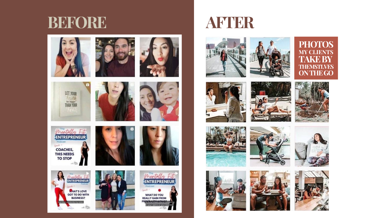 Before and After Social Media Photo Content Phone Photos to market your business