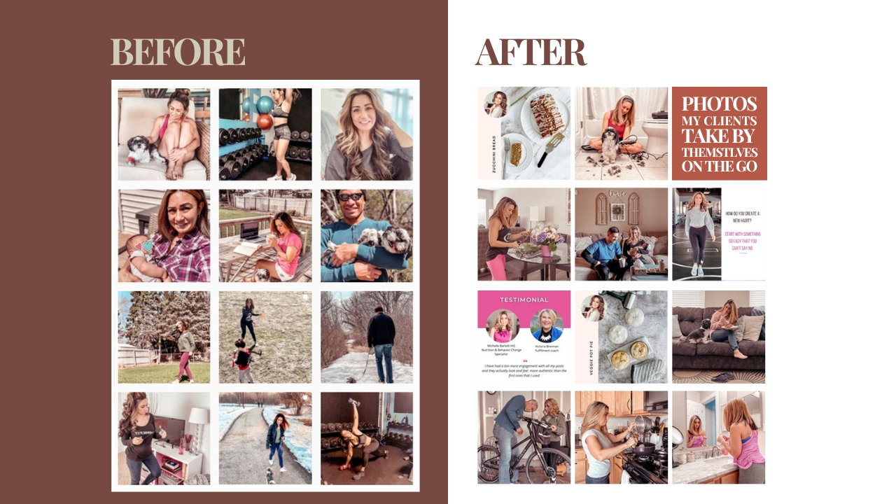 Before and After Social Media Photo Content Phone Photos to market your business