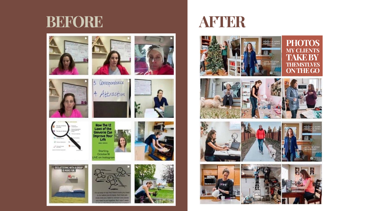 Before and After Social Media Photo Content Phone Photos to market your business