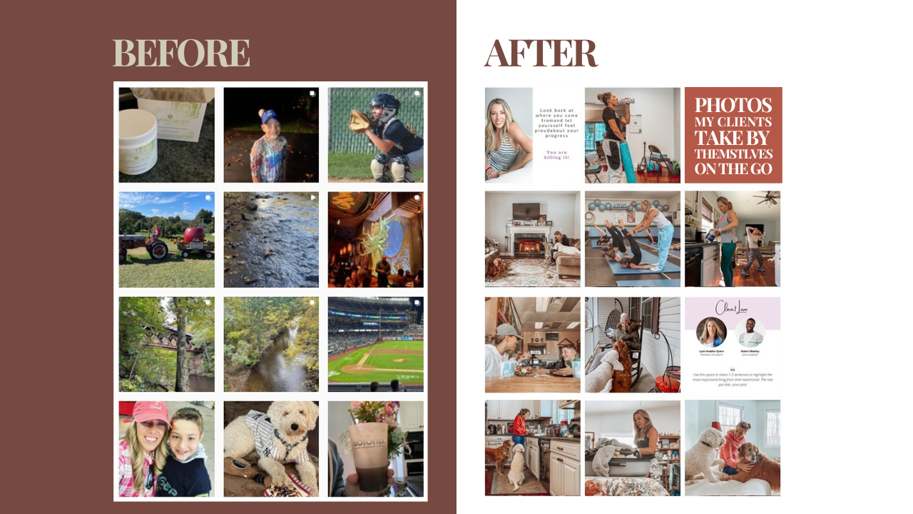 Before and After Social Media Photo Content Phone Photos to market your business
