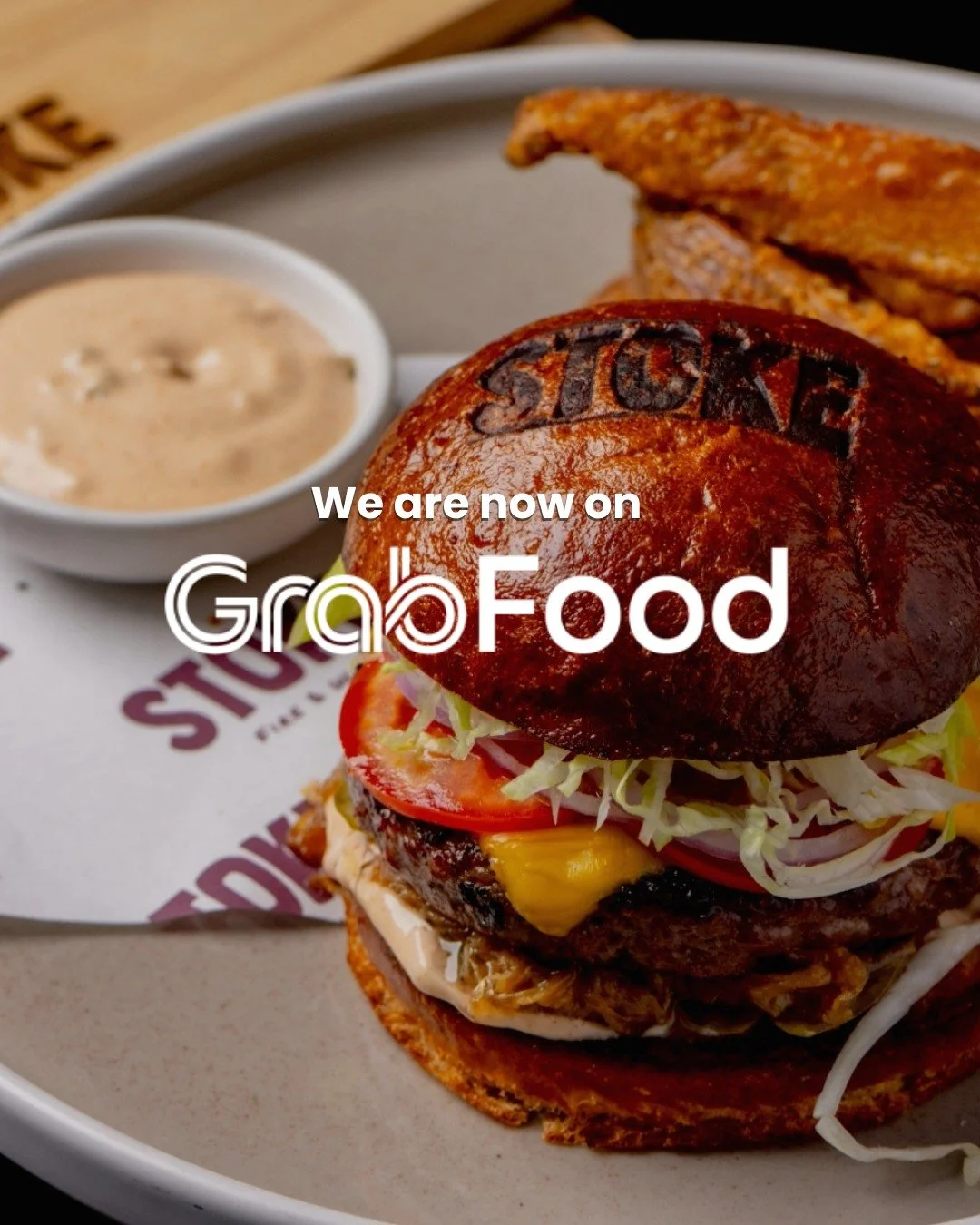 We are now on GrabFood 🛵🔥
From starters and pastas to grills and desserts &mdash; your STOKE favorites are ready for delivery.

Swipe through, pick your cravings, and enjoy STOKE wherever you are.
📲 Scan the QR code to order now on GrabFood.

สั่ง