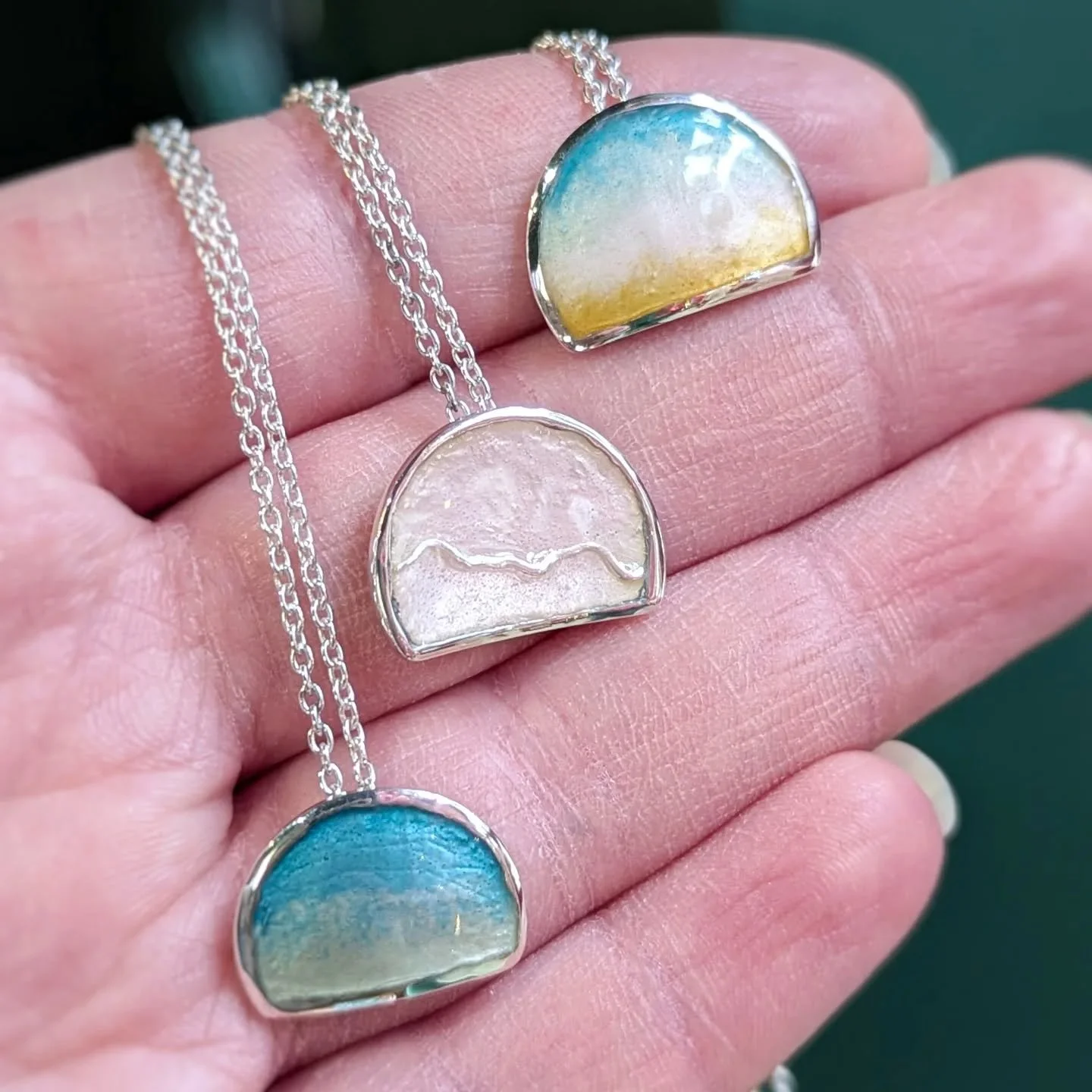 A little close-up of the new pieces @lilylunauk. Inspired by the sunrises and sunsets here in Scotland. Bright colours just in time for spring.