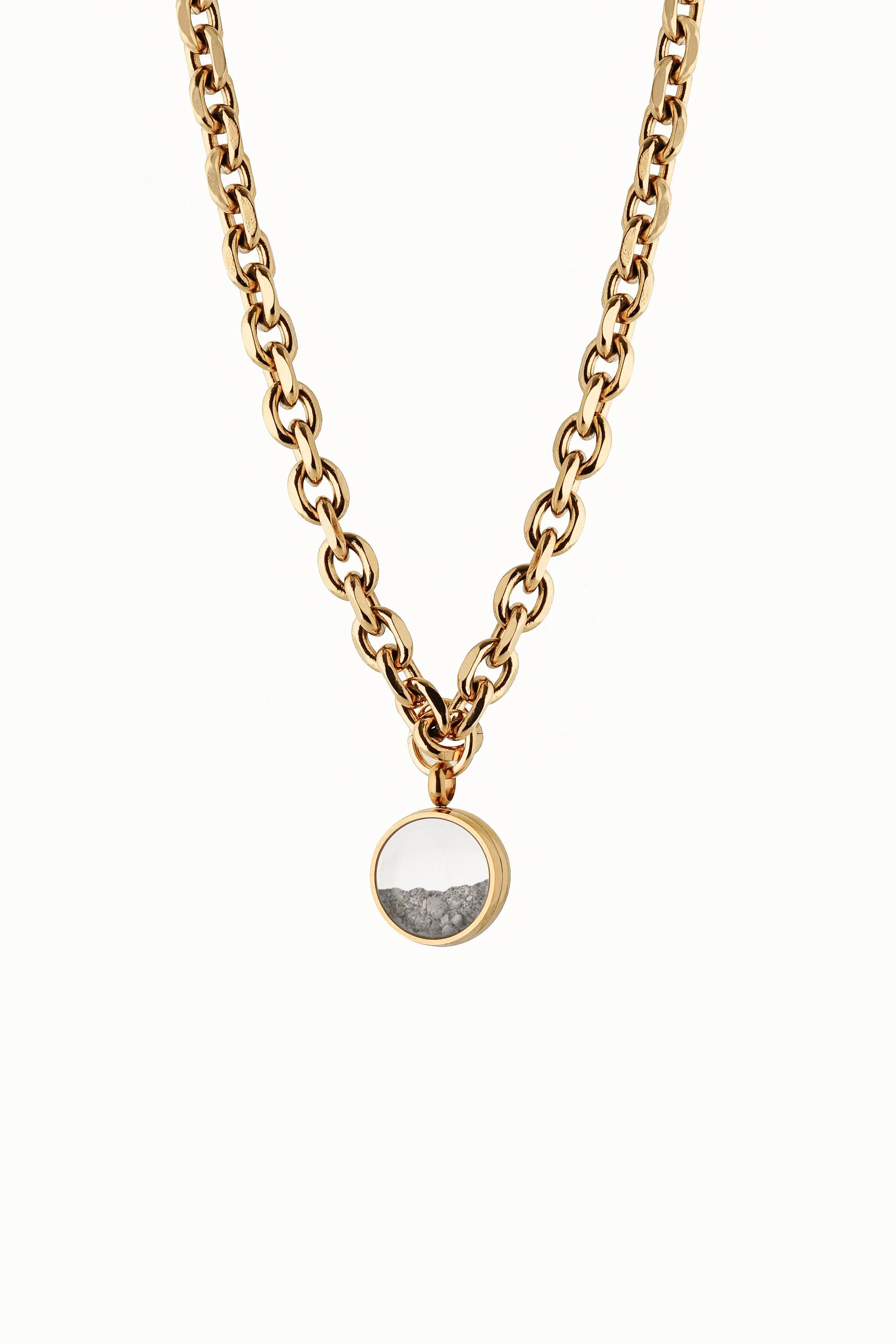 AMEMRI Drift Glass Orb Ashes Pendant Necklace - Gold